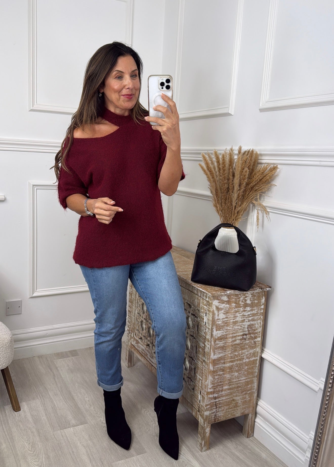 Giovanna Wine High Neck Knit