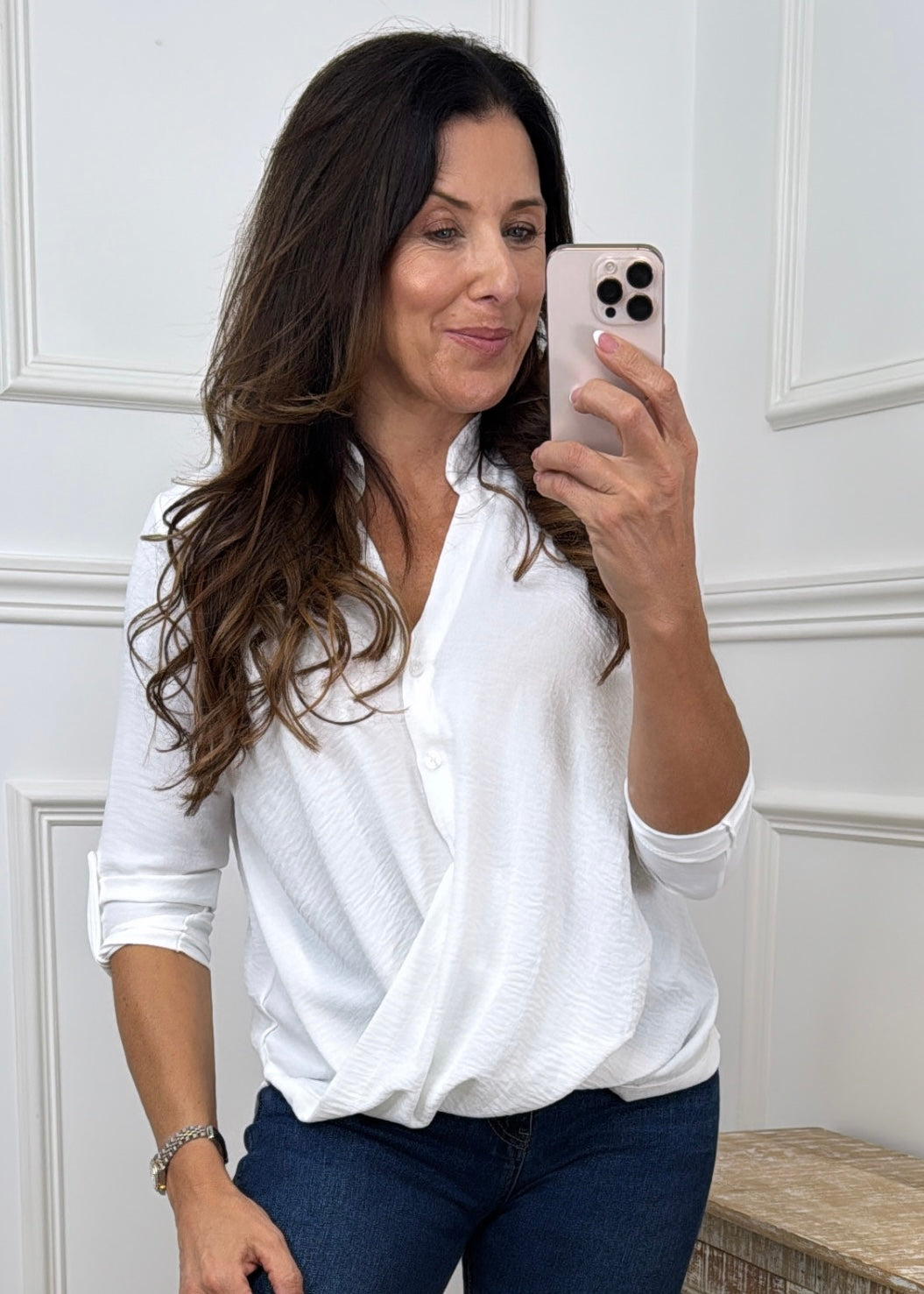Darcy Vanilla Wrap Blouse