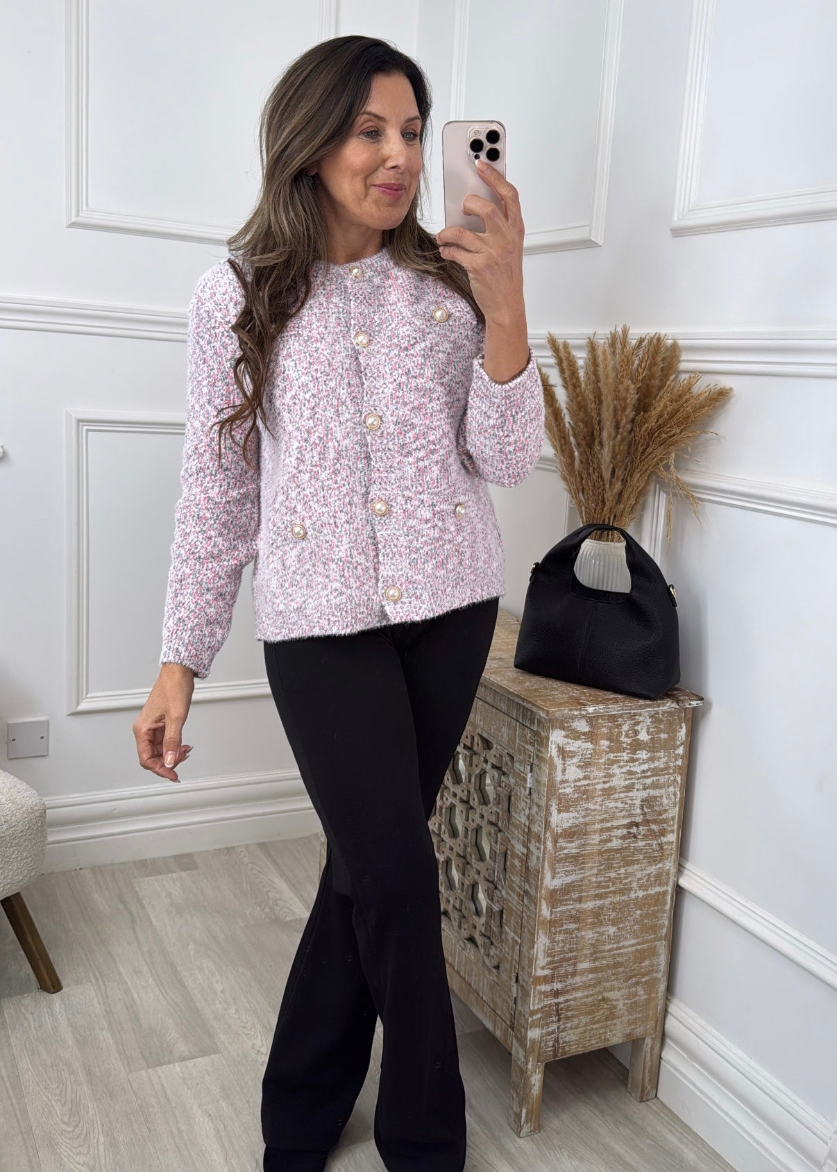 Kaia Pink Button Cardigan
