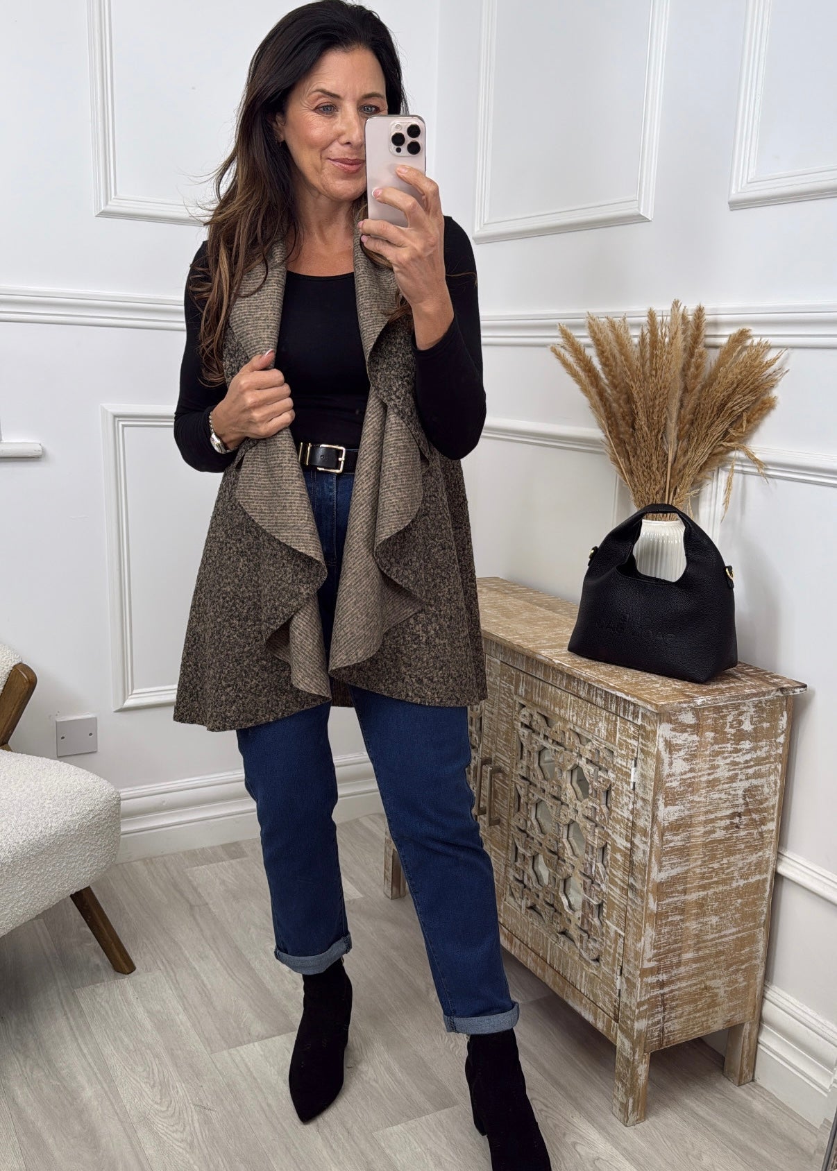 Zara Beige Waterfall Waistcoat