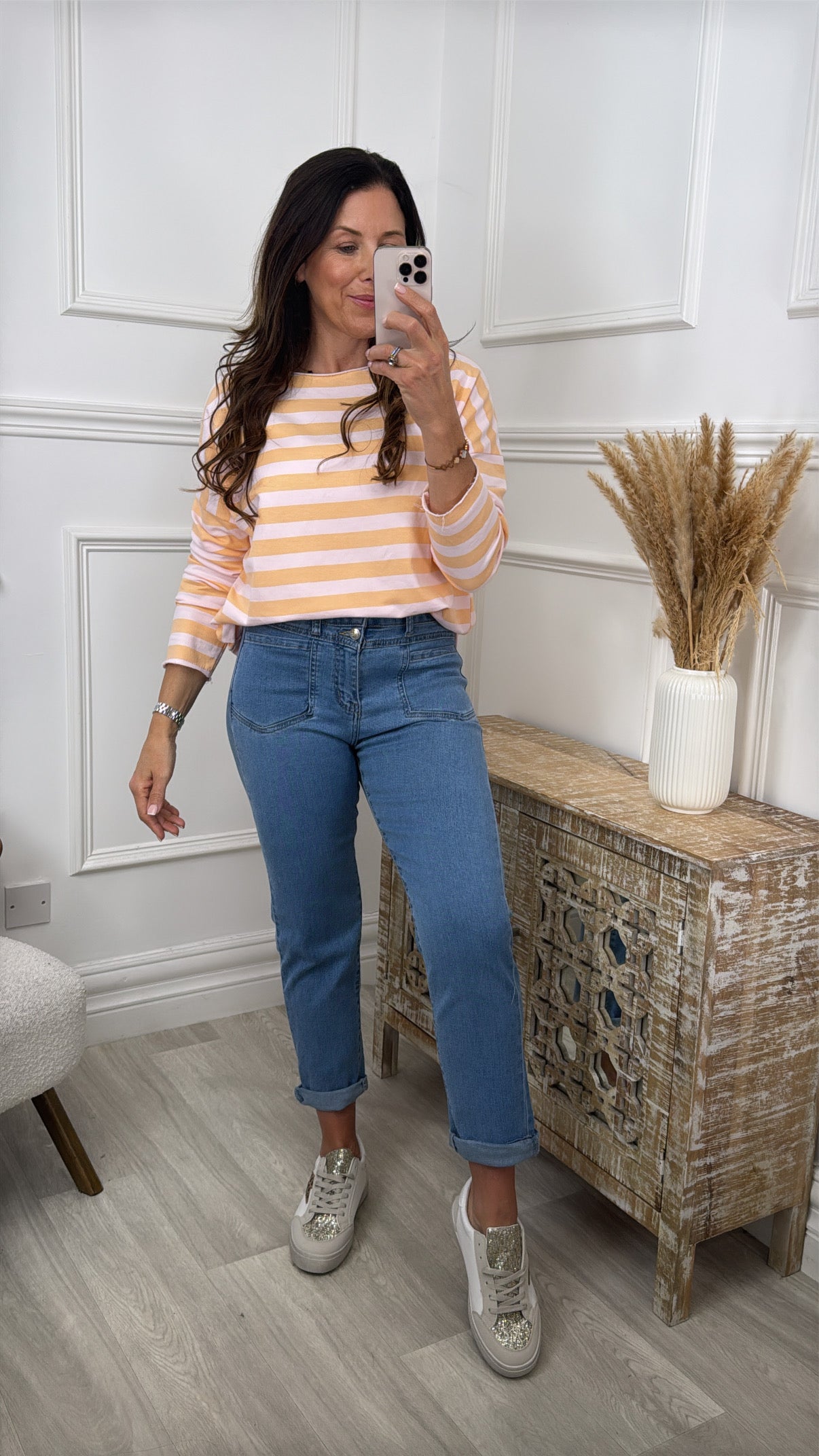 Dakota Orange Stripe Top
