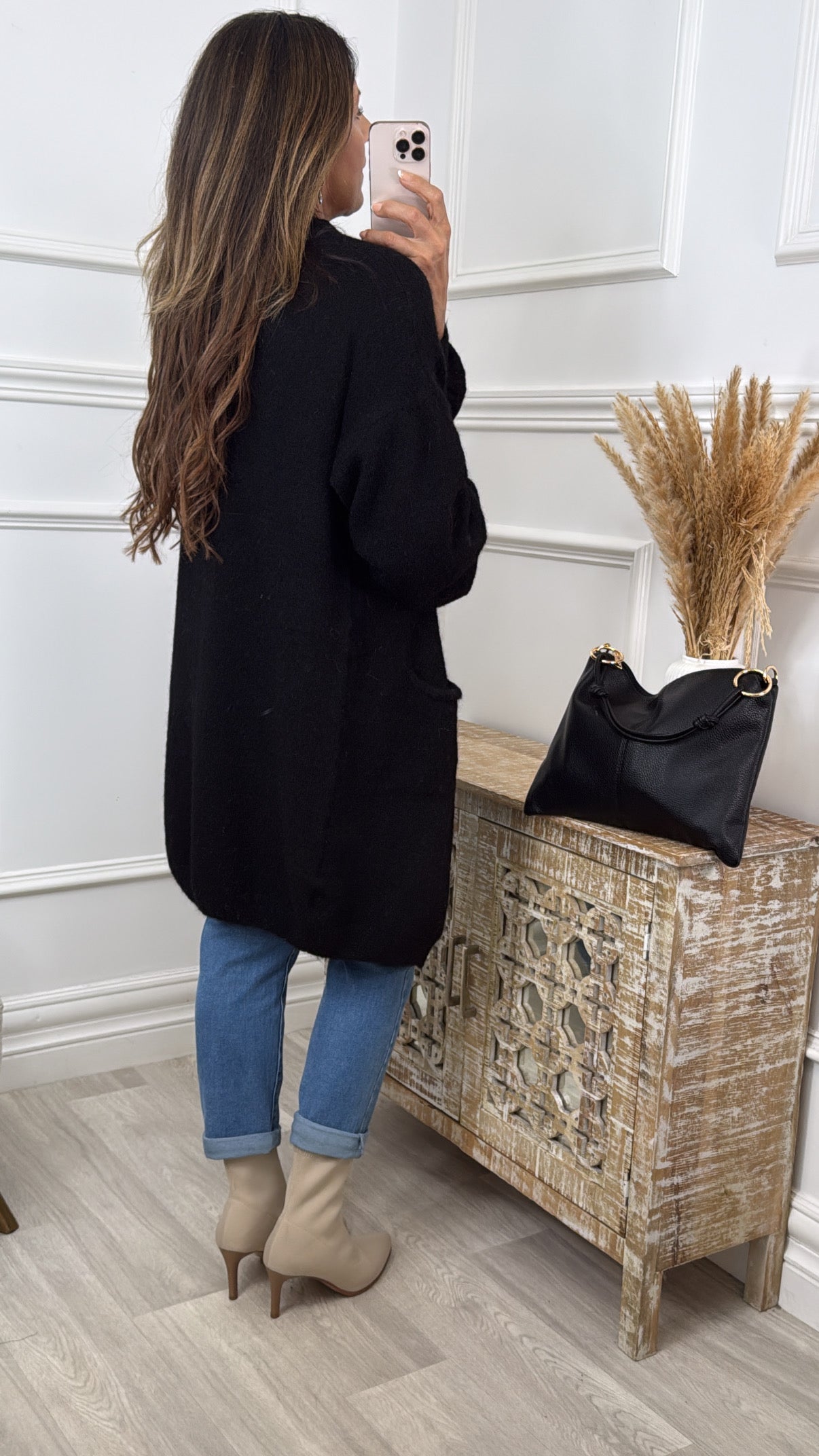 Payton Black Pocket Cardigan