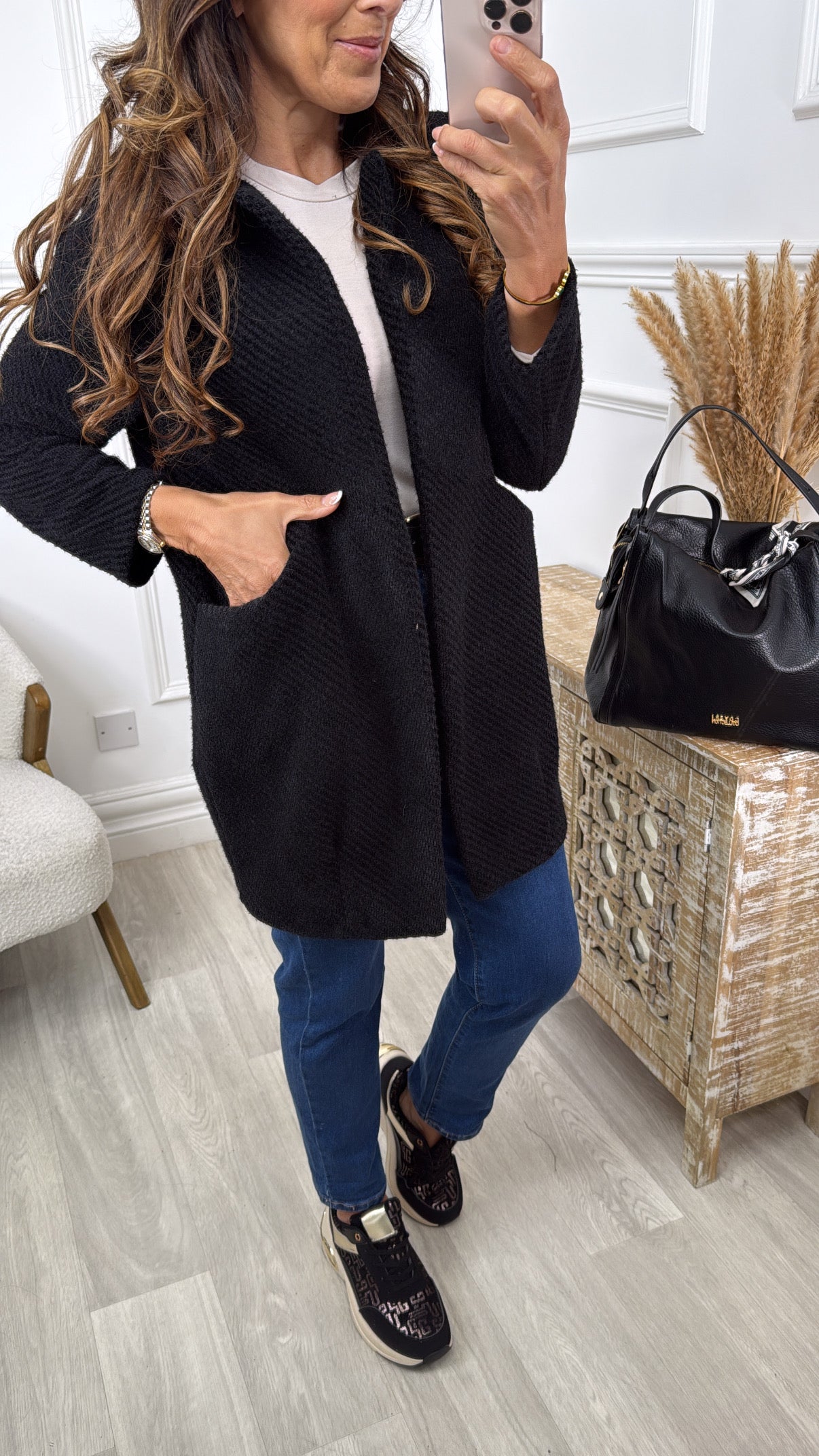 Tierney Black Stripe Knit Cardigan