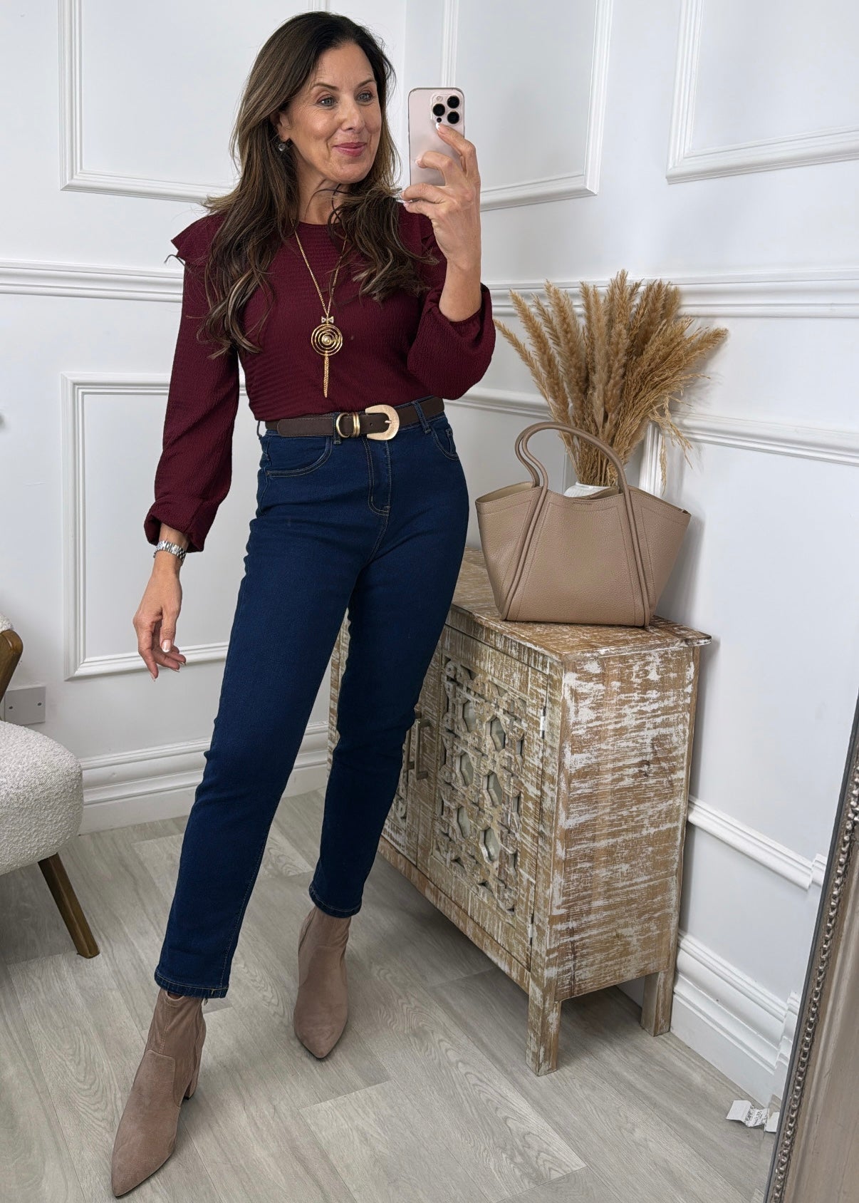 Phoebe Wine Necklace Top
