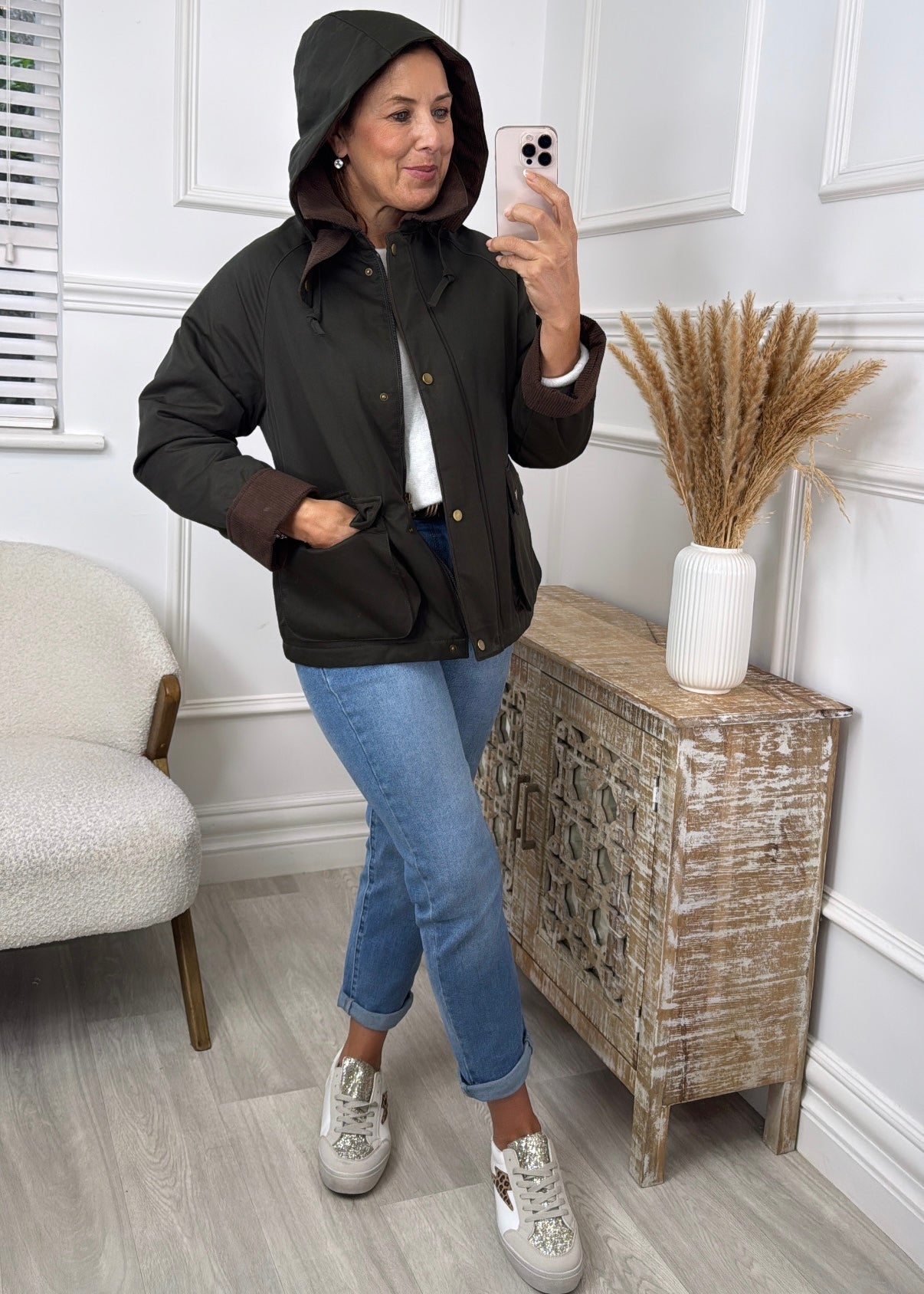 Suranne Khaki Quilted Jacket