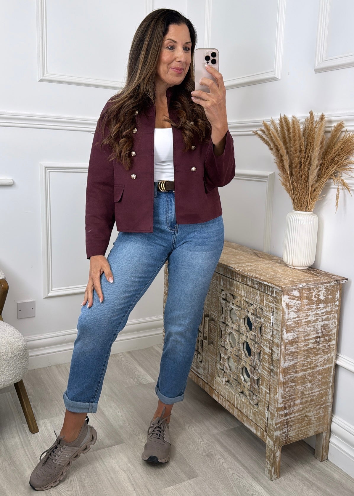 Anita Wine Jacket with Frog Button
