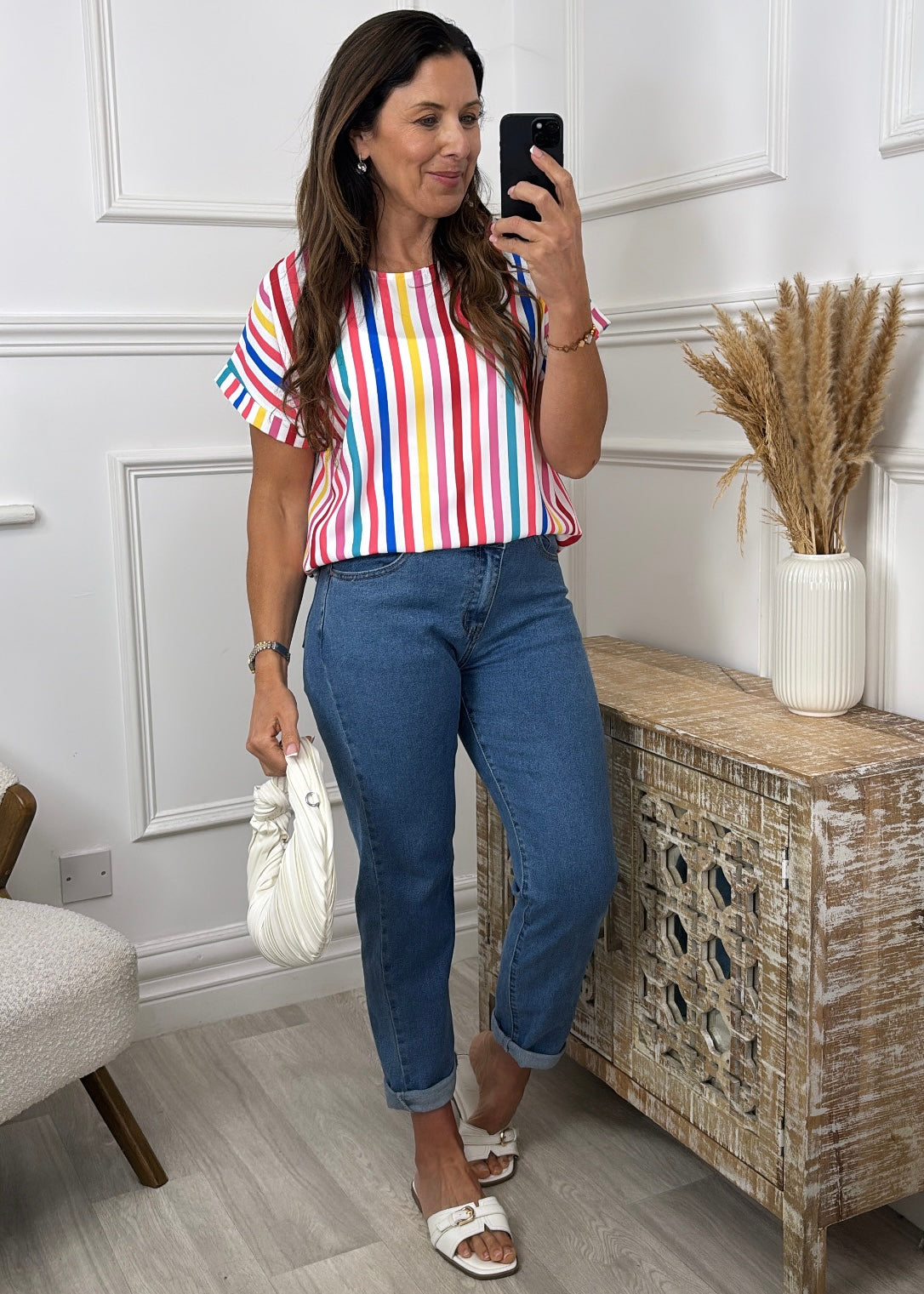 Camilla White Striped T-Shirt