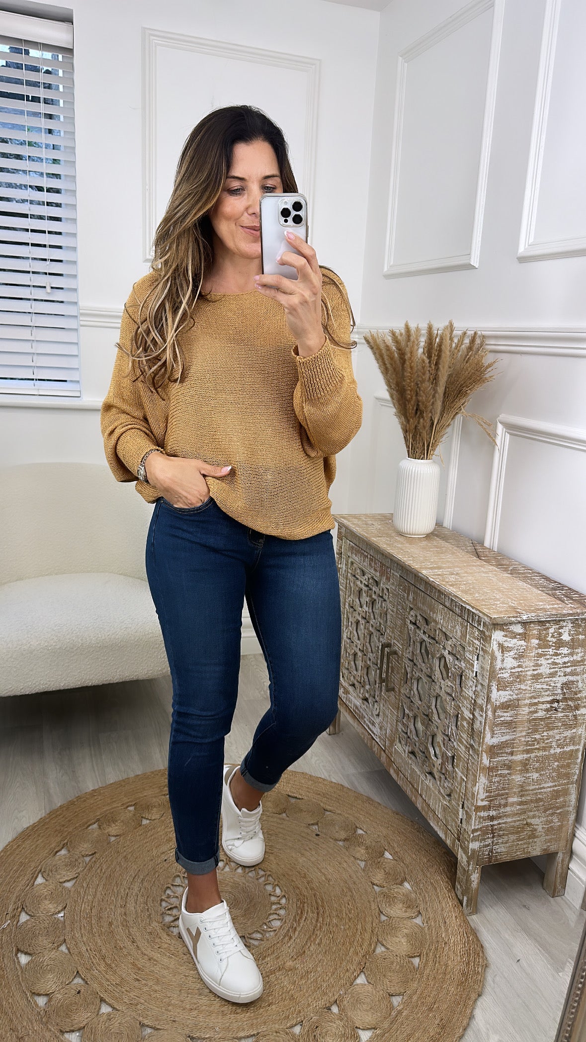 Lamisse Camel Cut Out Detail Top