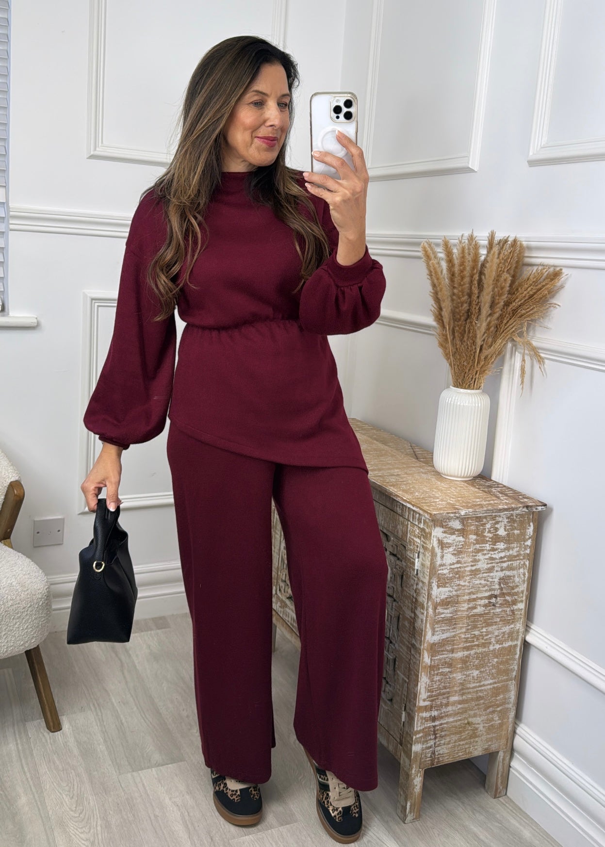 Molly Wine knit 2 Piece Set