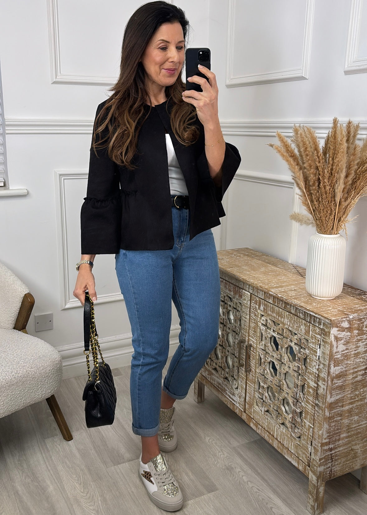Phoenix Black Flute Sleeve Bolero