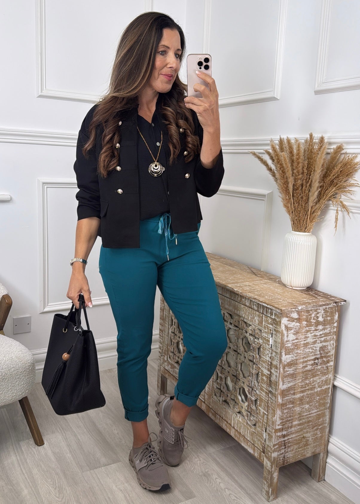 Caroline Teal Chino Joggers