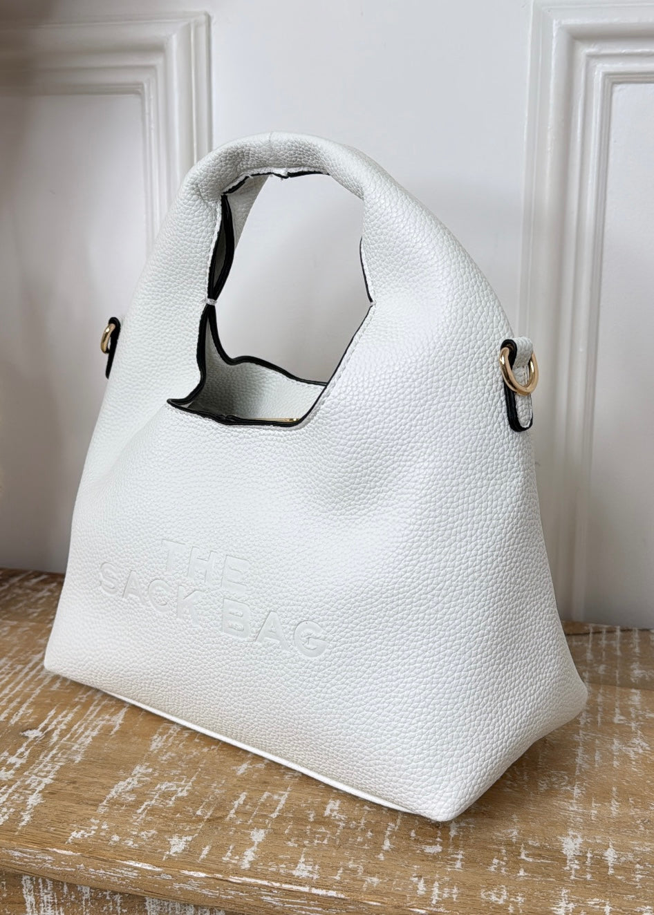 Sabrina White Sack Mini Bag