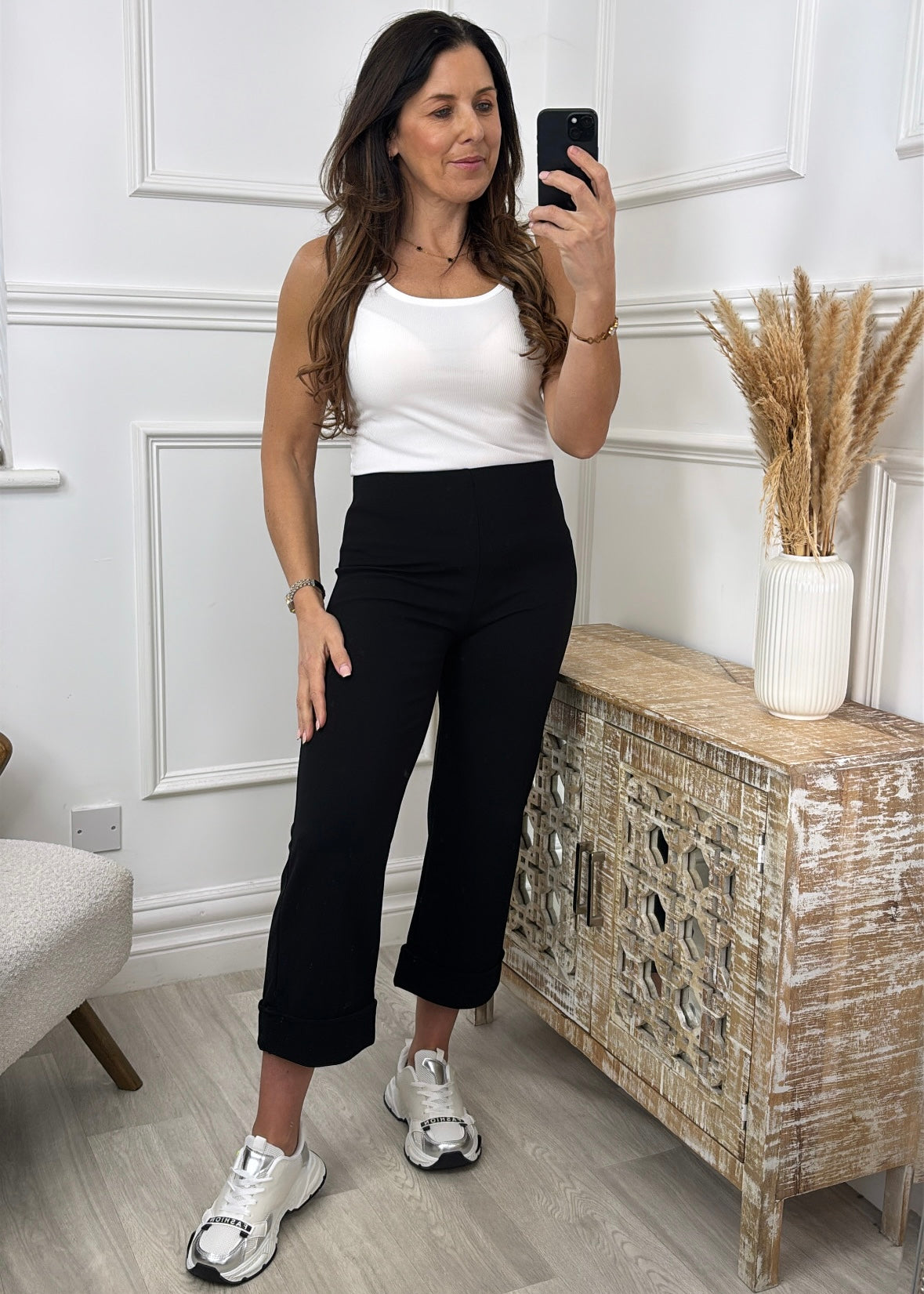 Novah Black Straight Leg Trousers