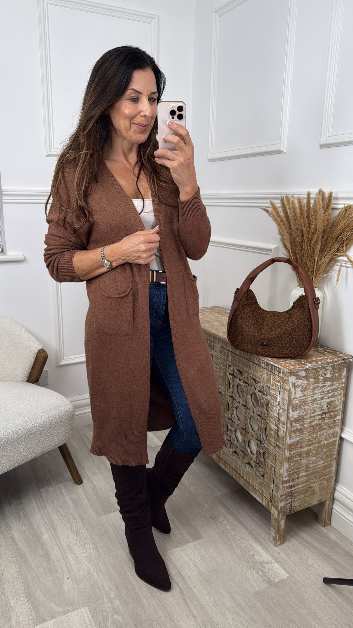 Louisa Brown Knit Cardigan