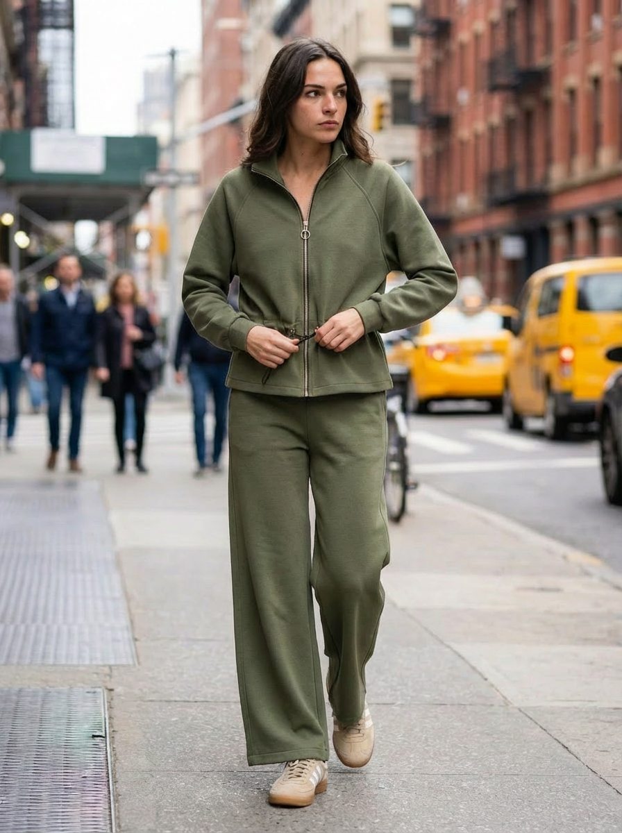 Demi Khaki Zip Thru Tracksuit