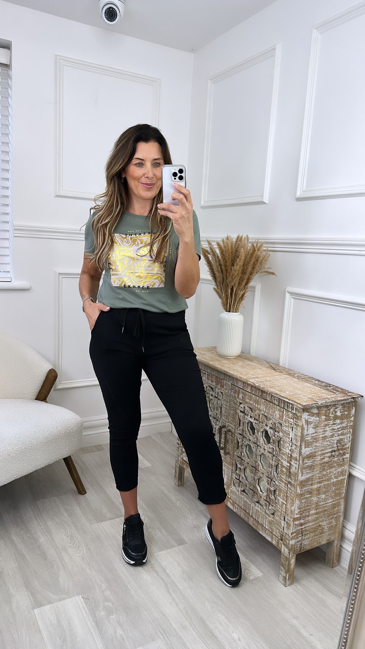 Brooklyn Khaki Foil Square T-Shirt