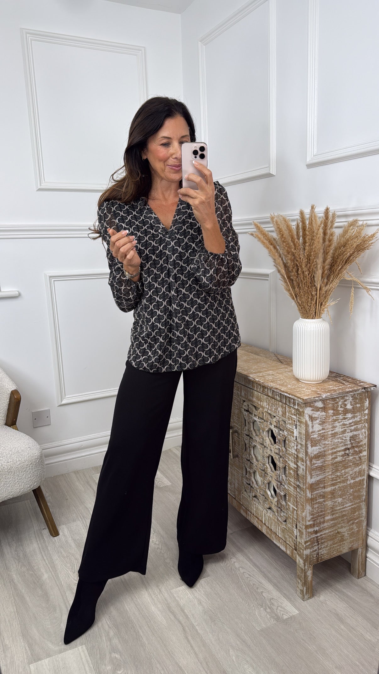 Shayla Black Patterned Blouse