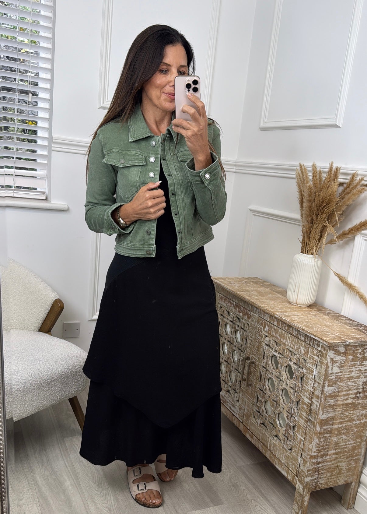 Kara Khaki Denim Jacket