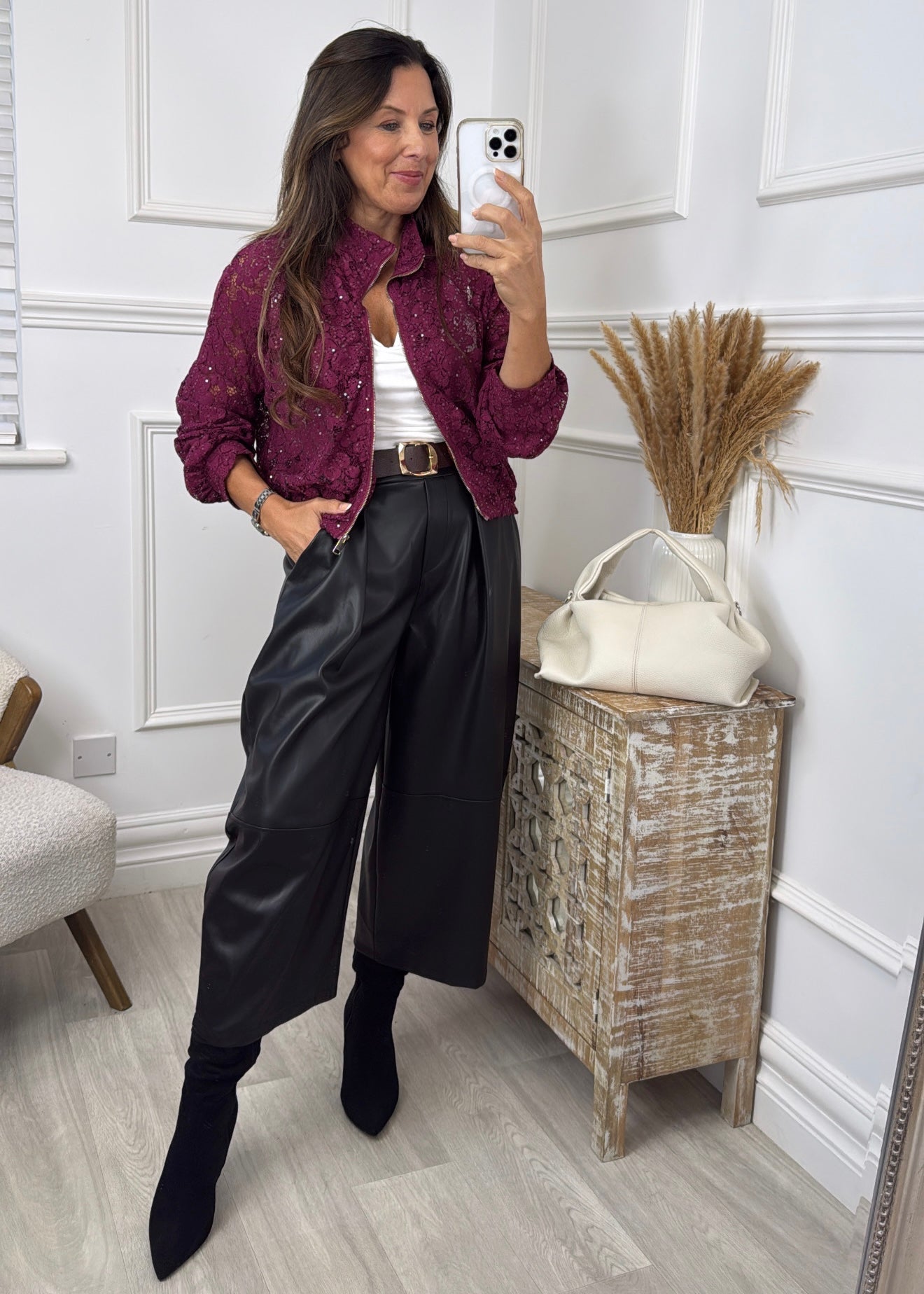 Alice Wine Lace Glimmer Jacket