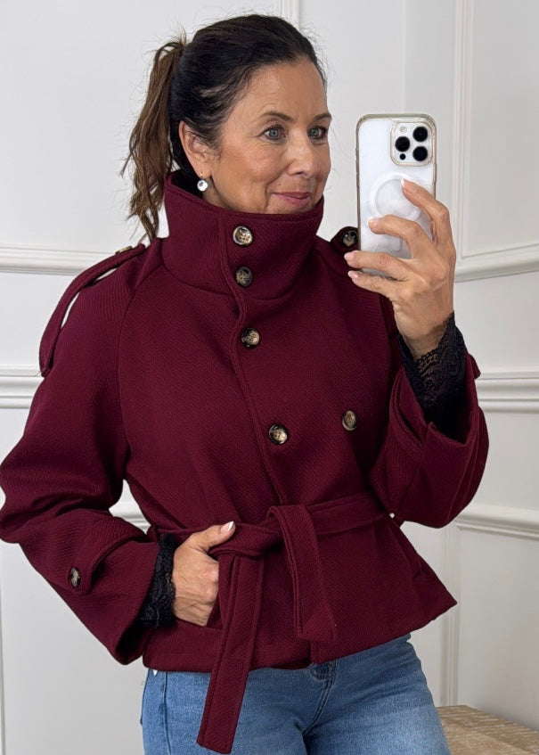 Roisin Wine Jacket With Buttons