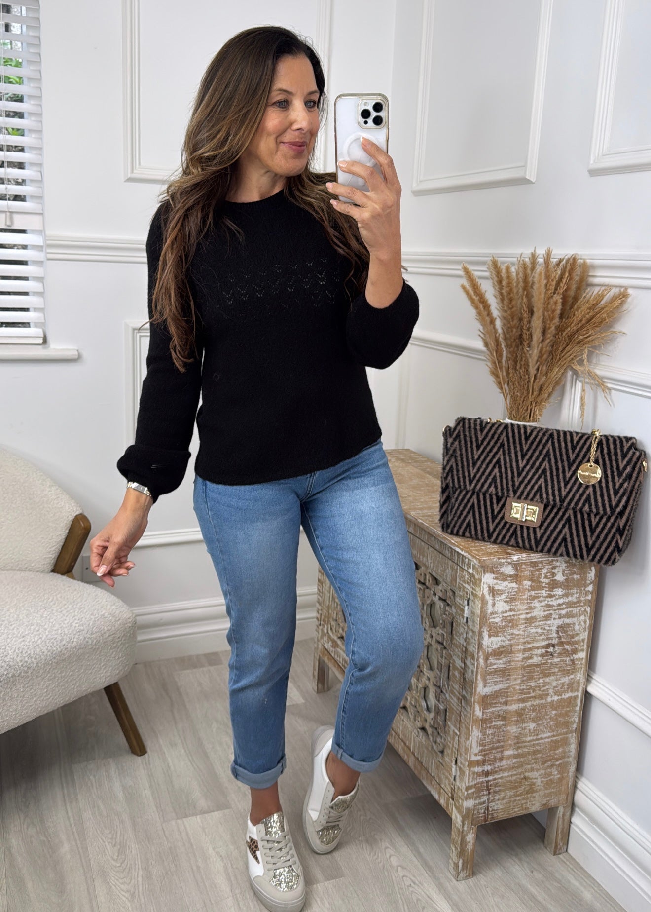 Lainey Black Long Sleeved Jumper