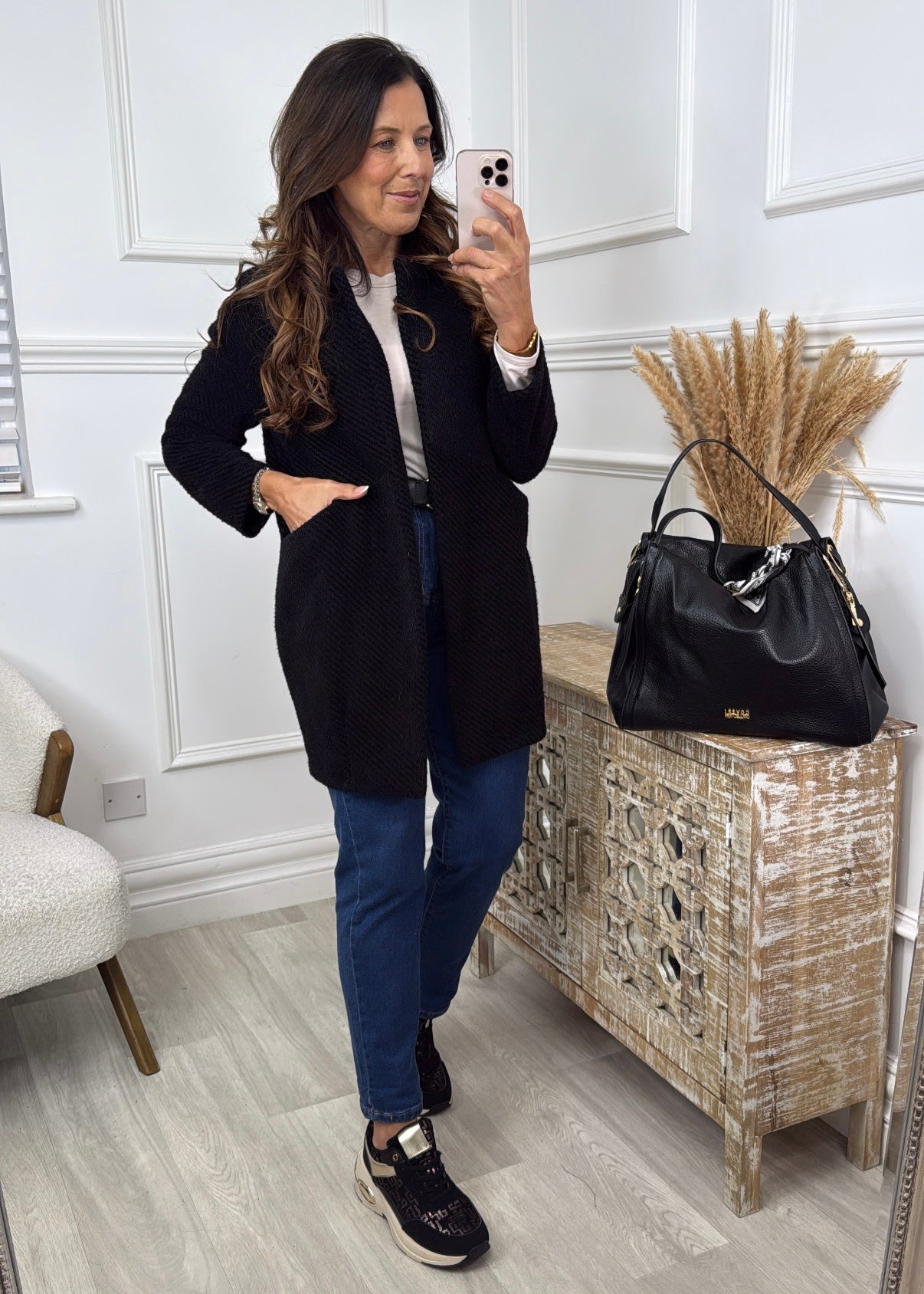 Tierney Black Stripe Knit Cardigan
