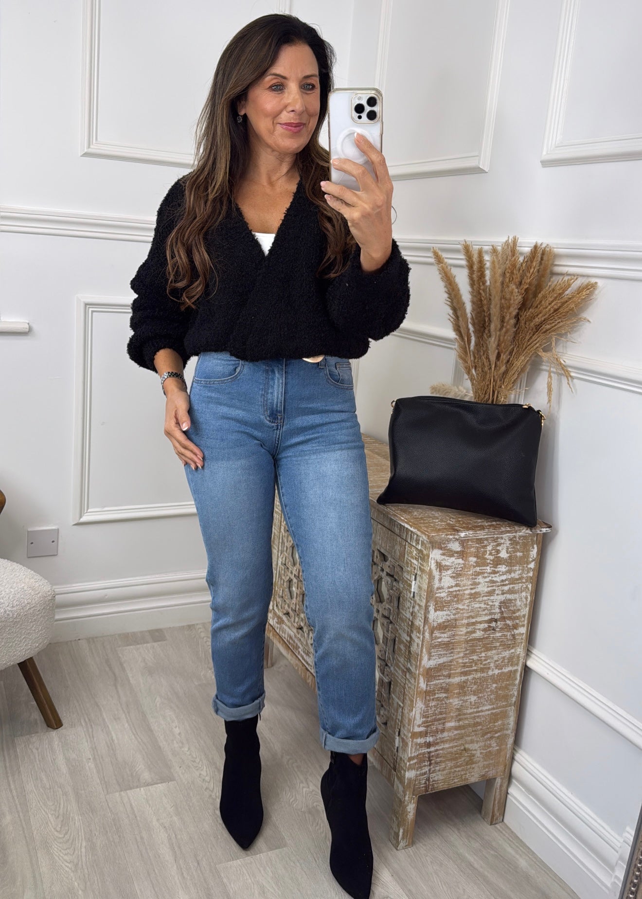 Daryl Black Two Button Cardigan