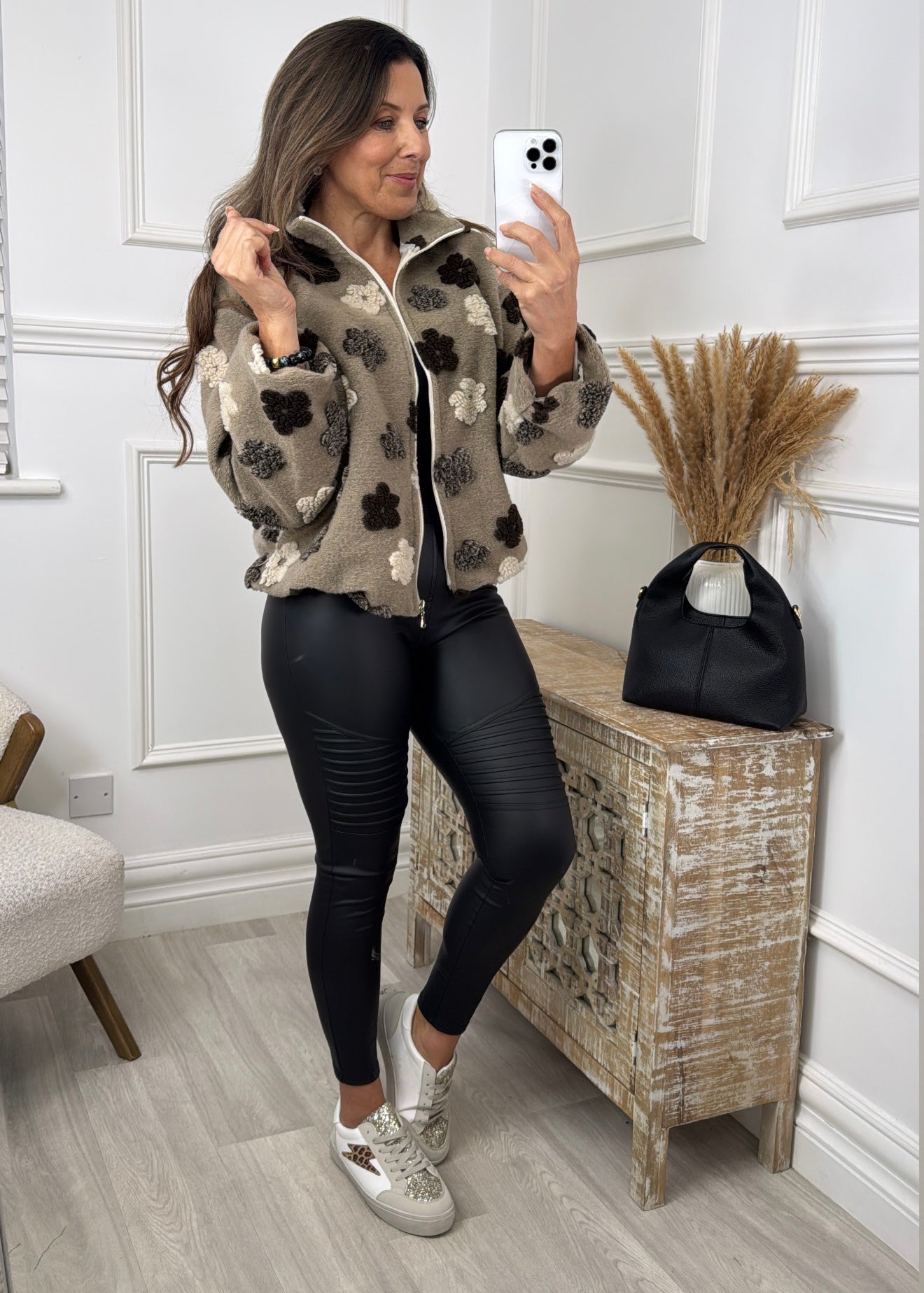 Zelda Taupe Fleece Jacket