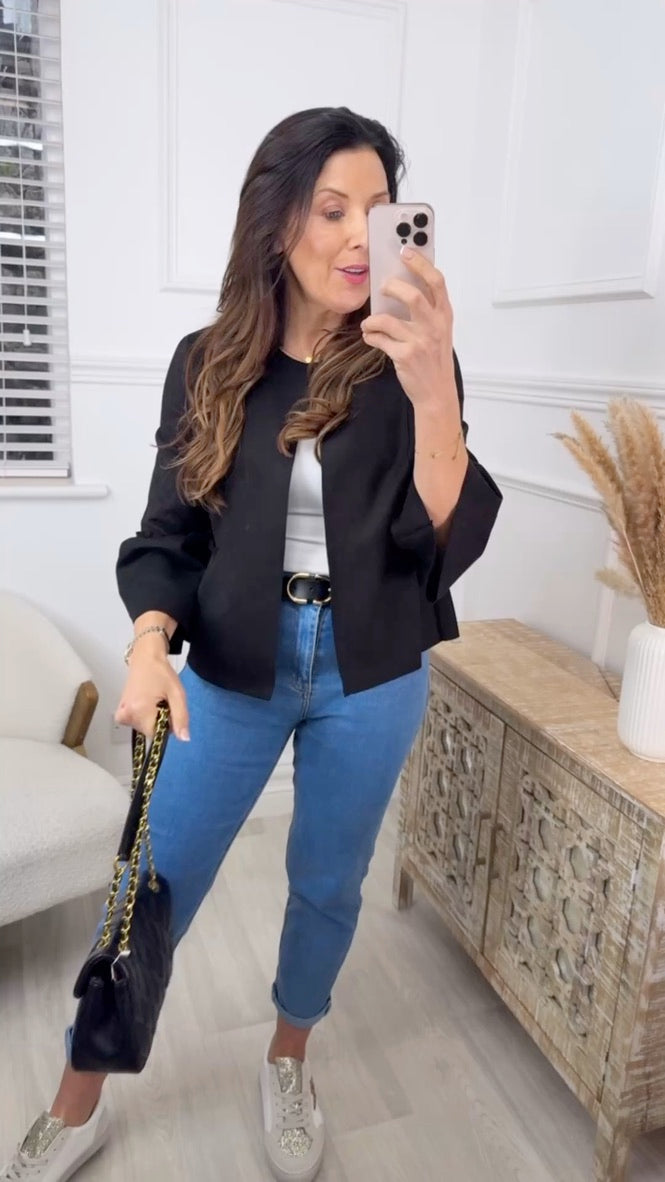 Phoenix Black Flute Sleeve Bolero