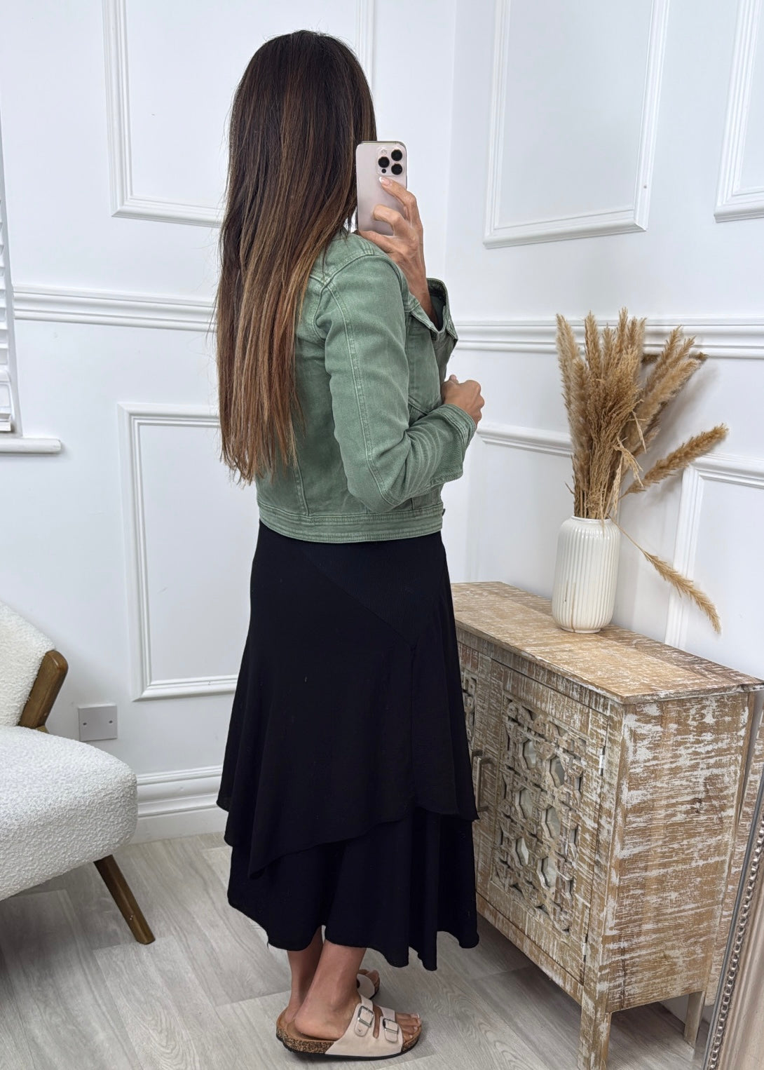 Kara Khaki Denim Jacket