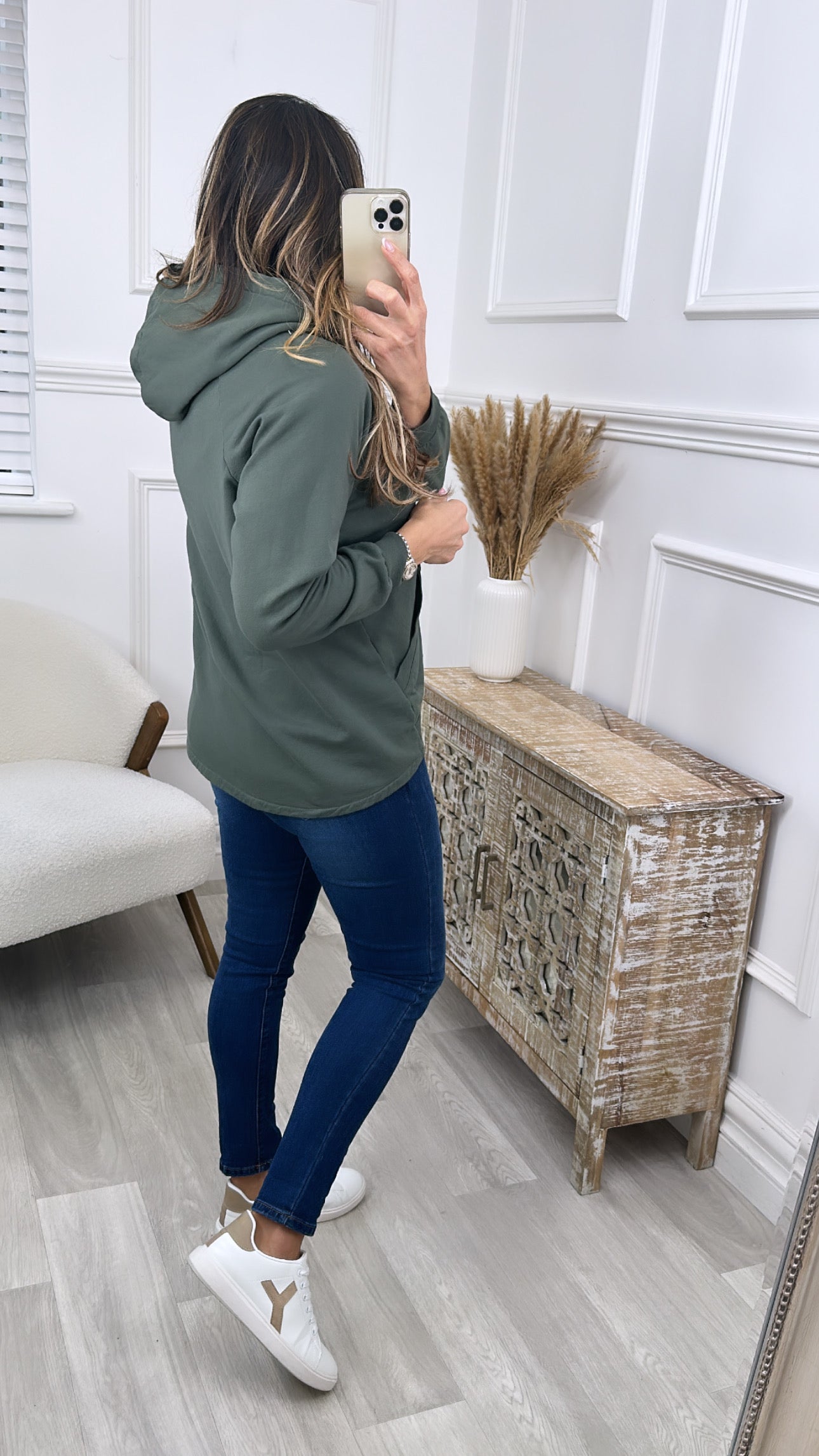 Lala Khaki Kangaroo Pocket Hoodie