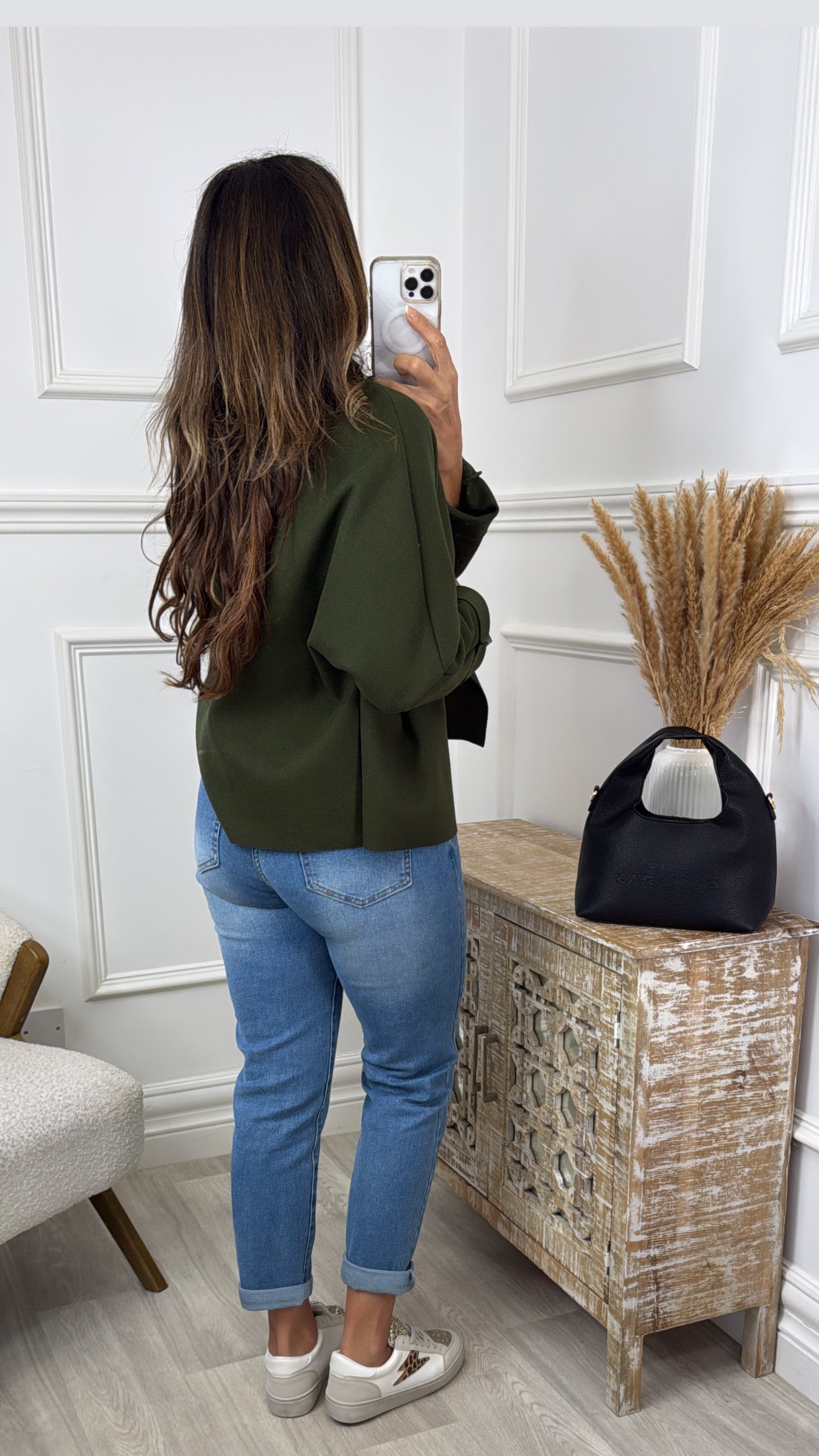 Carla Khaki Button Jacket