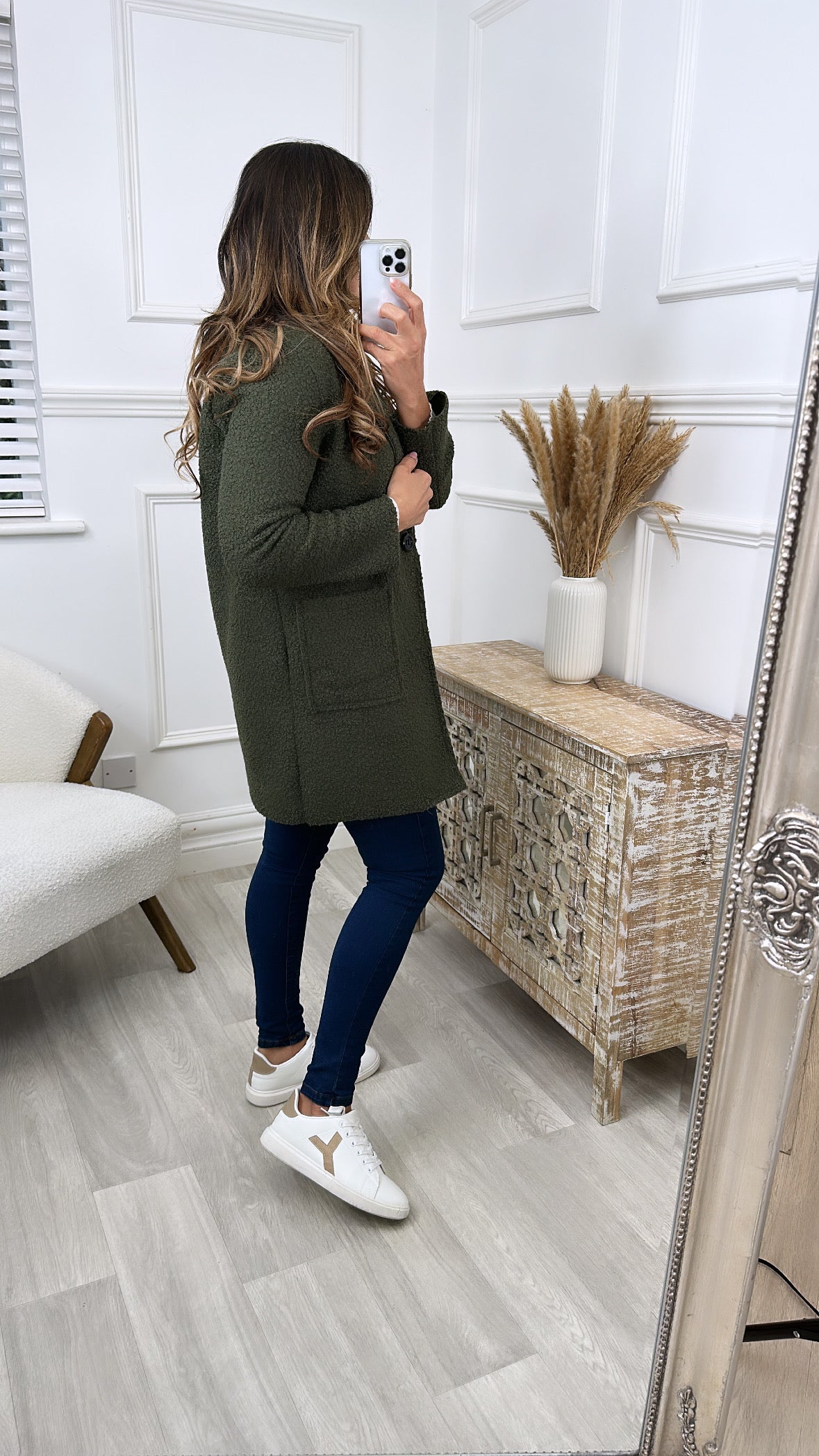 Judith Khaki One Button Coat
