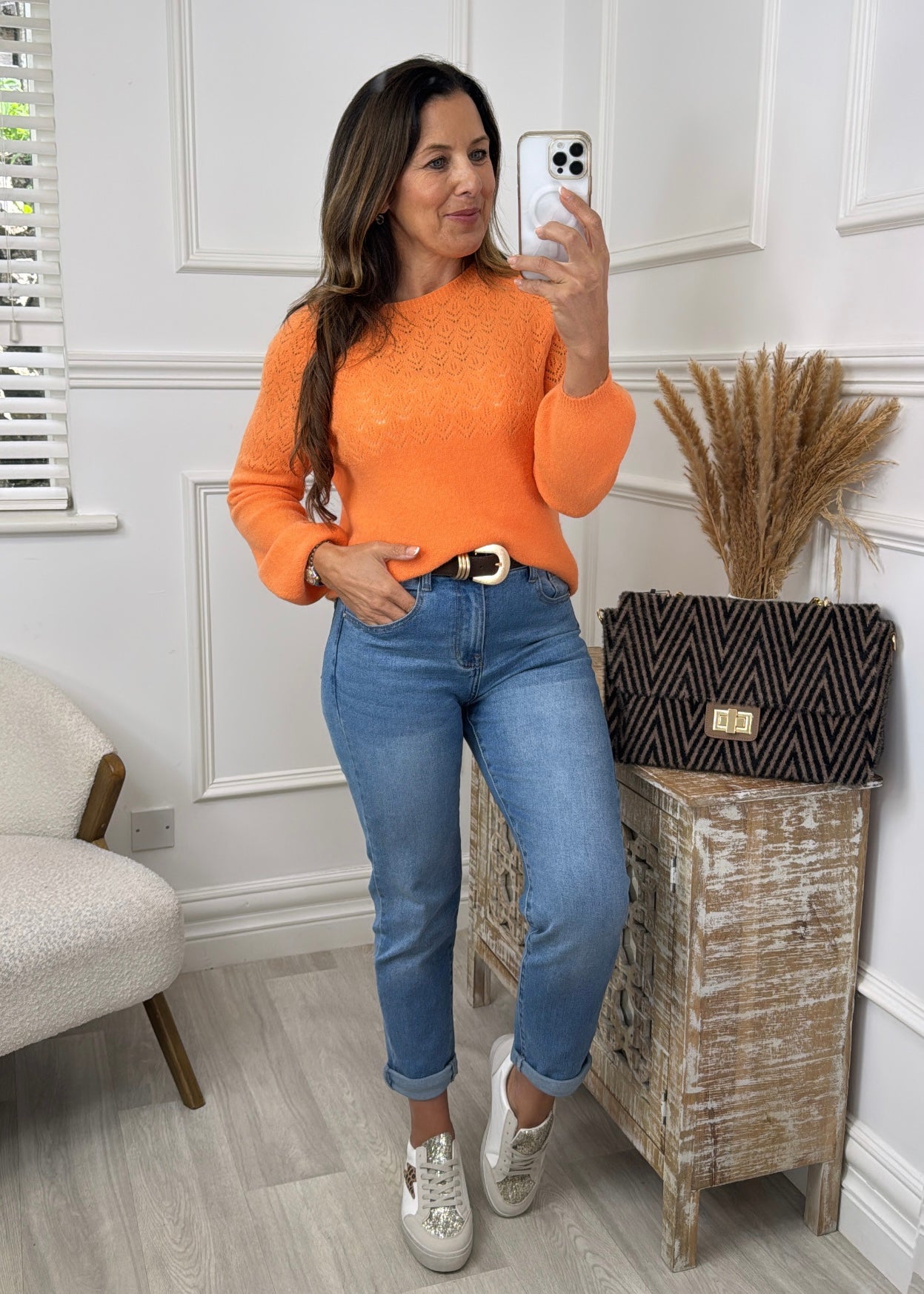 Lainey Orange Long Sleeved Jumper