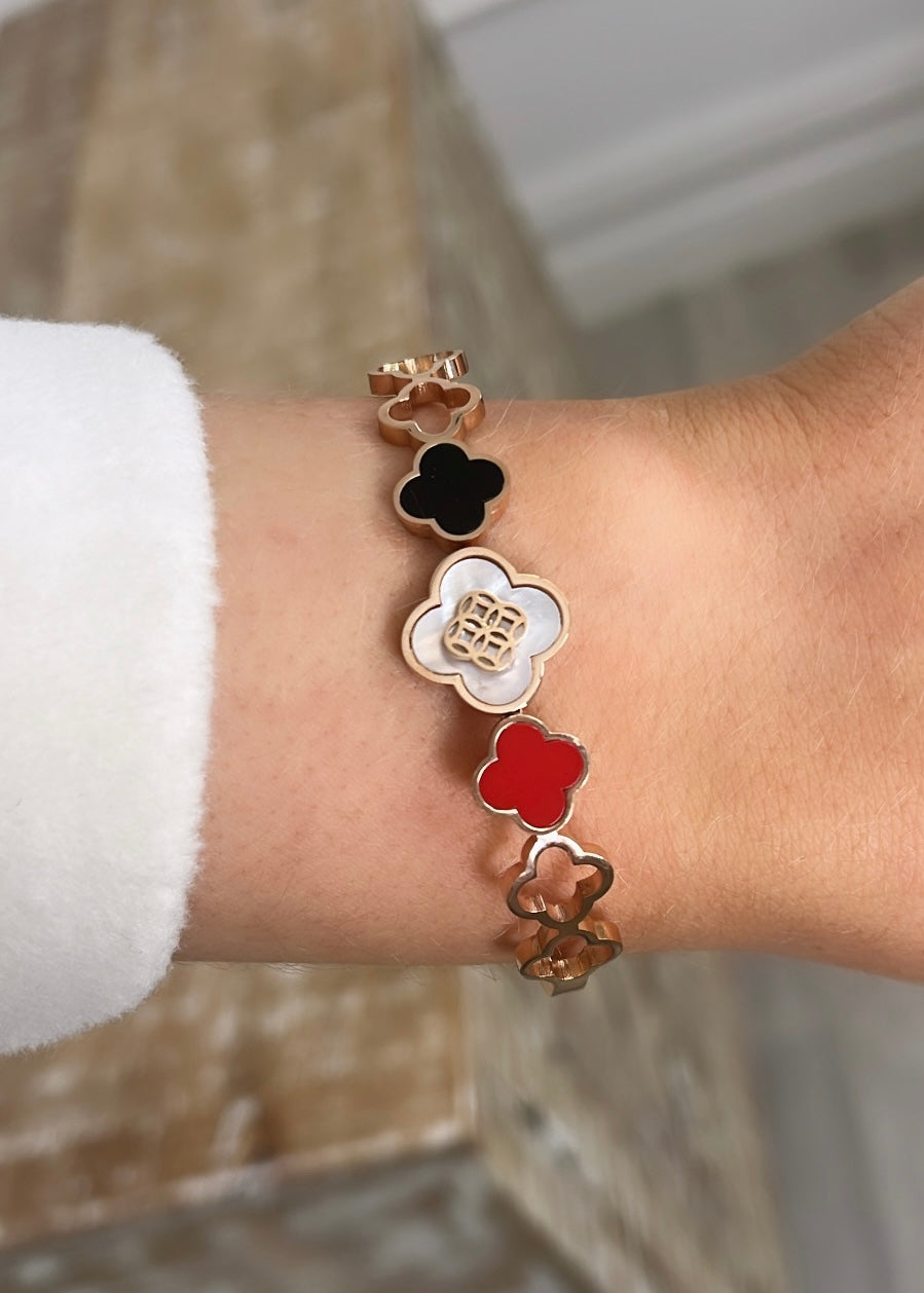 Lynn Rose Gold Clover Bracelet