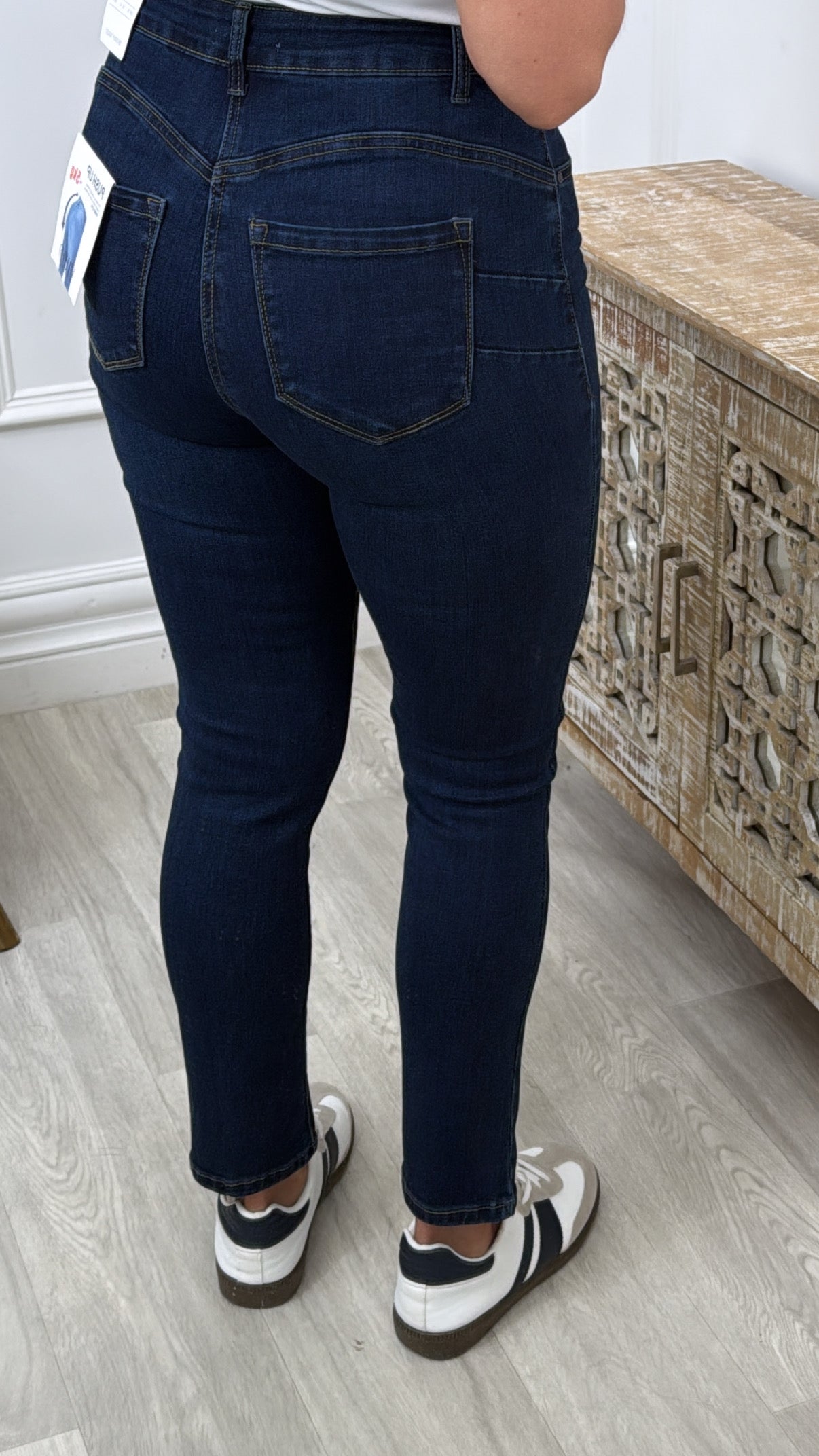 Flavia Dark Blue Skinny High Waist Jeans