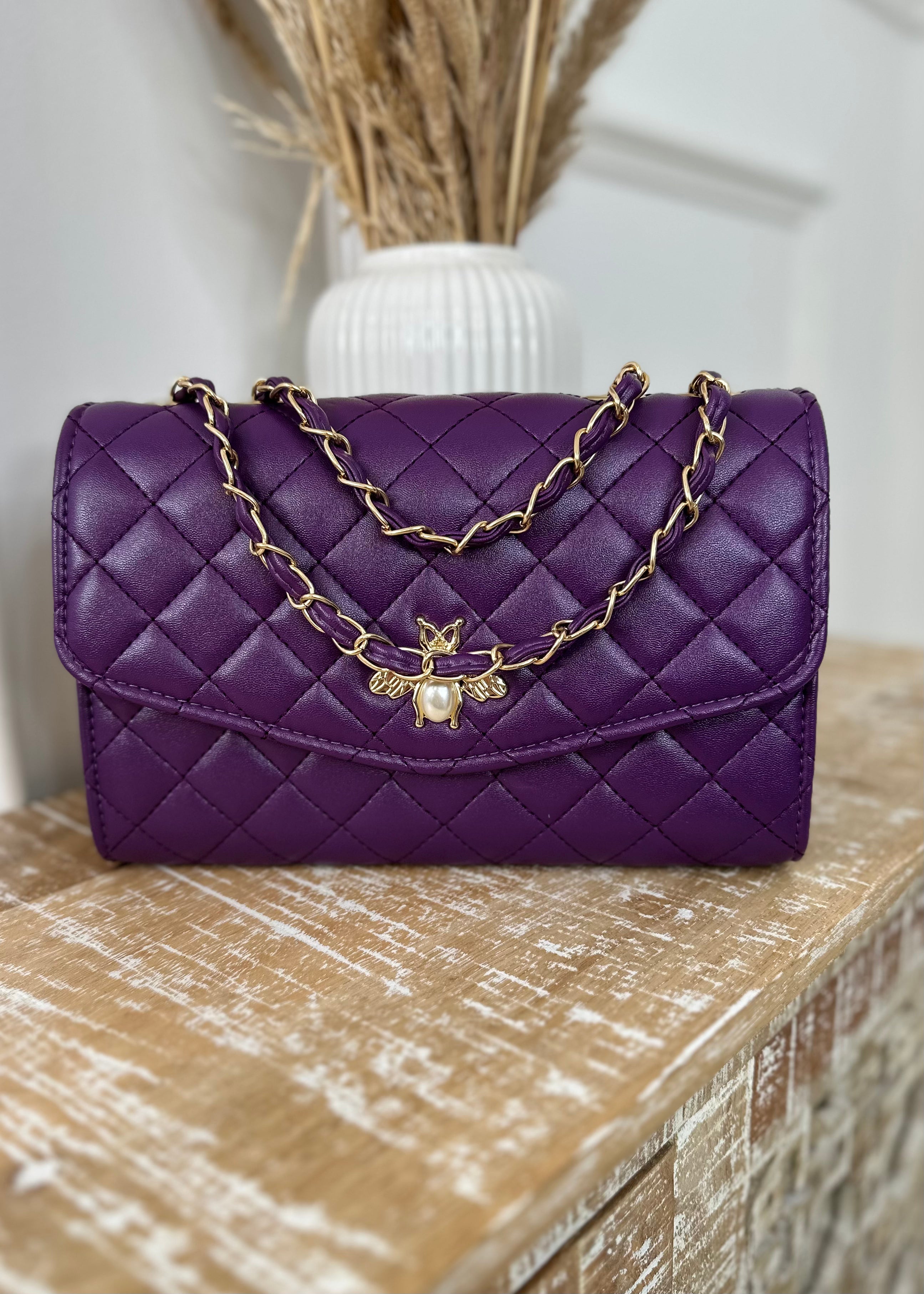 Dakota Purple Bee Clasp Bag