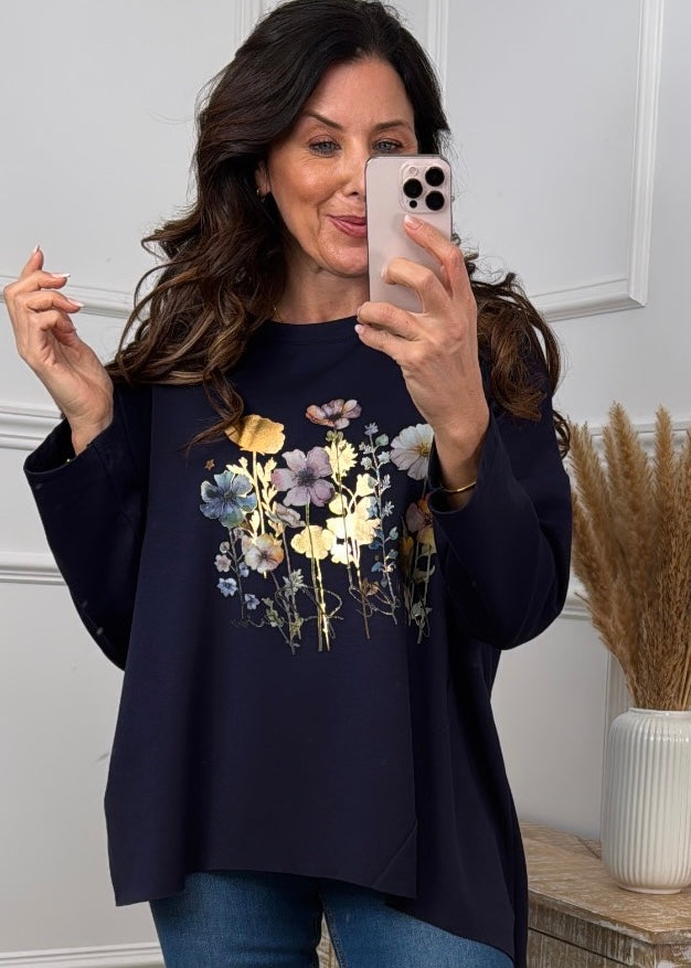 Lynda Navy Floral Top