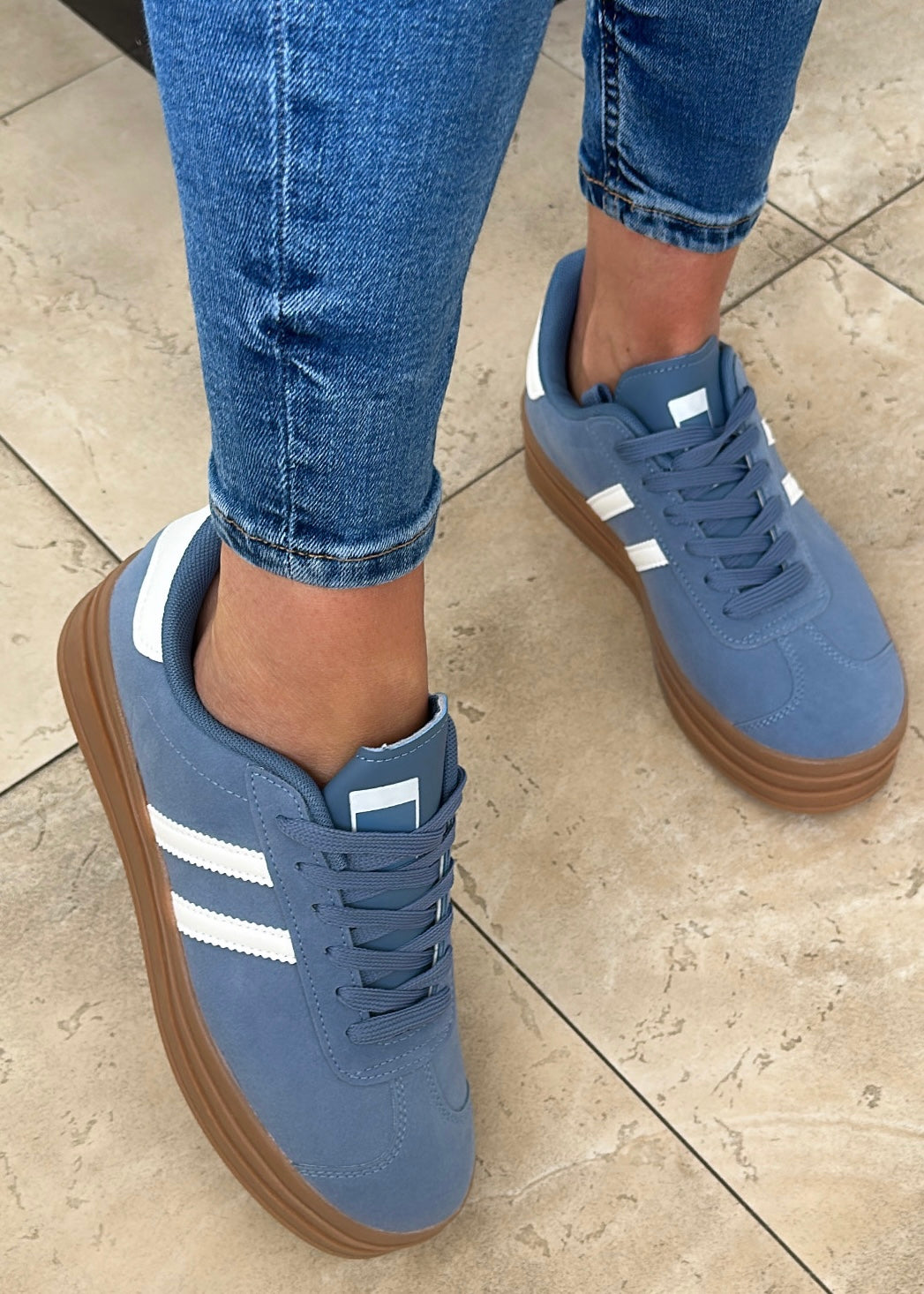 Stefany Blue Suede Sneakers