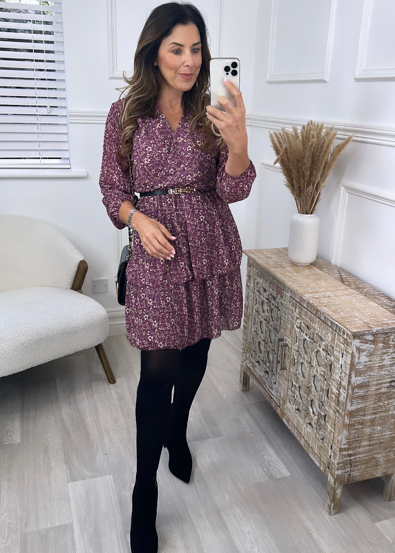 Myrtle Purple Layered Wrap Dress