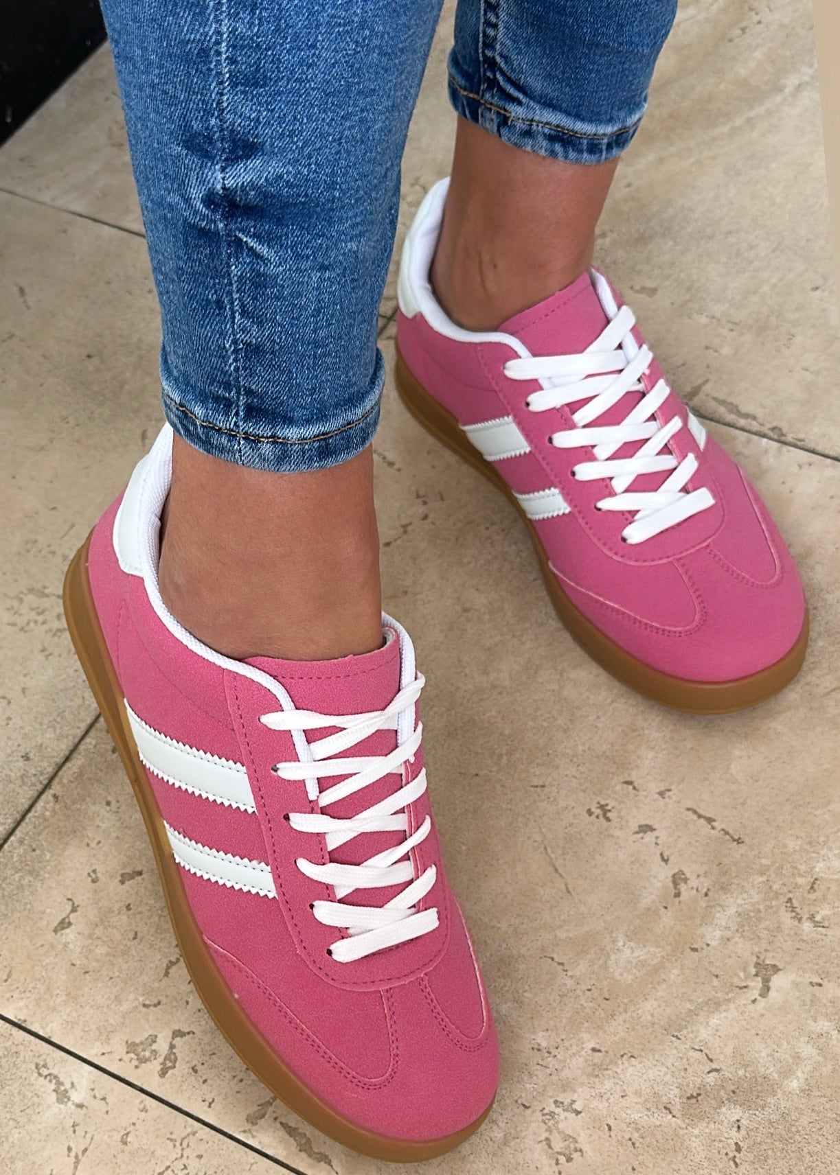 Paloma Pink Side Stripe Sneakers