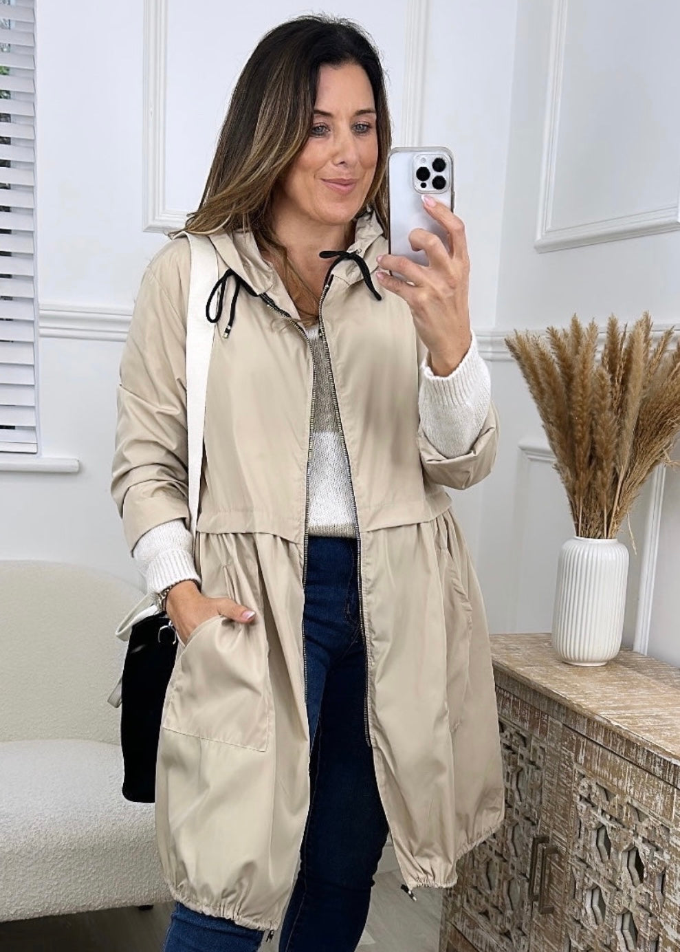 Lennox Beige Rain Coat