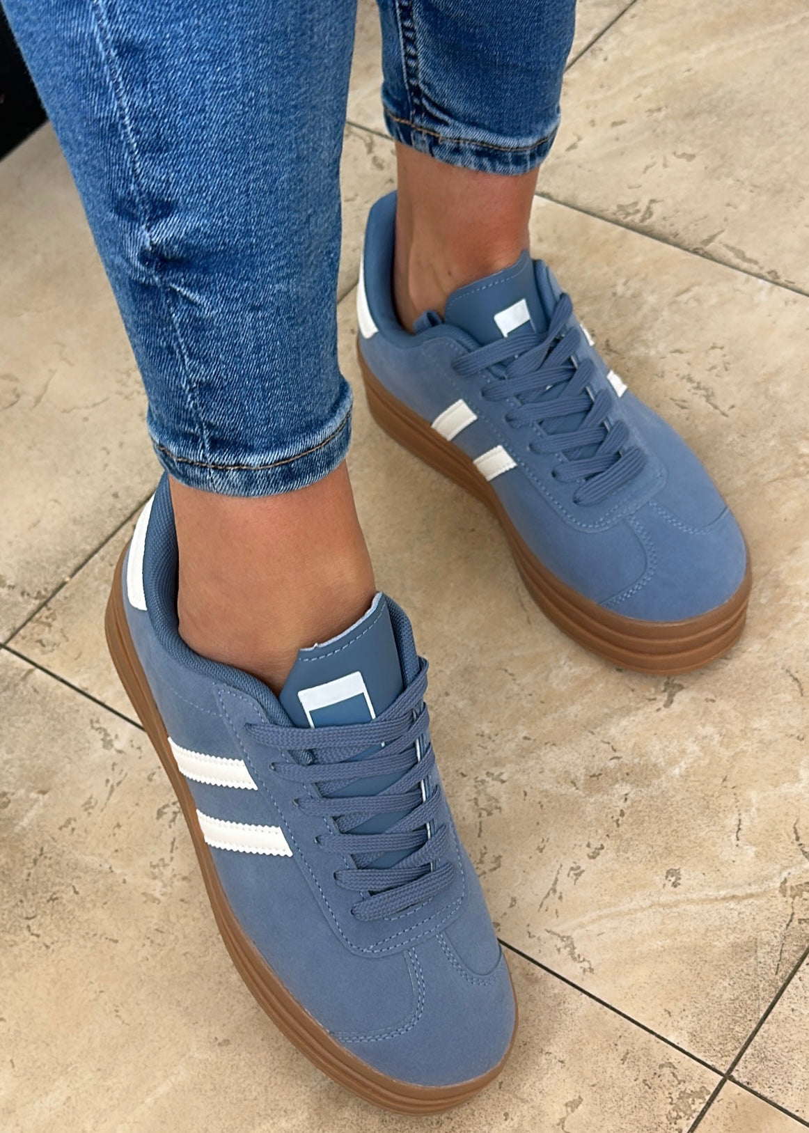 Stefany Blue Suede Sneakers