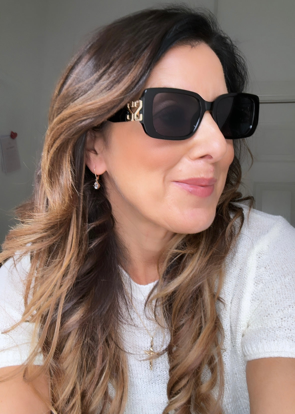 Freya Black Monogram Sunglasses