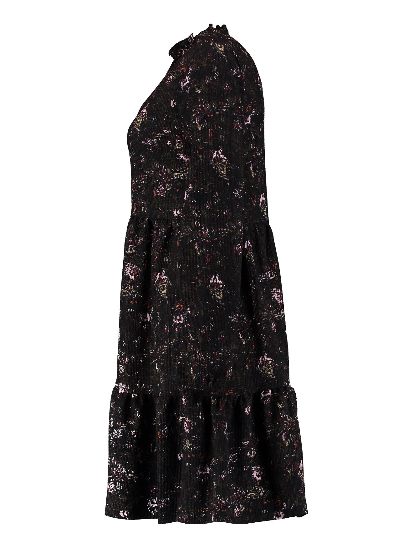 Alba Black Flower Smock Dress