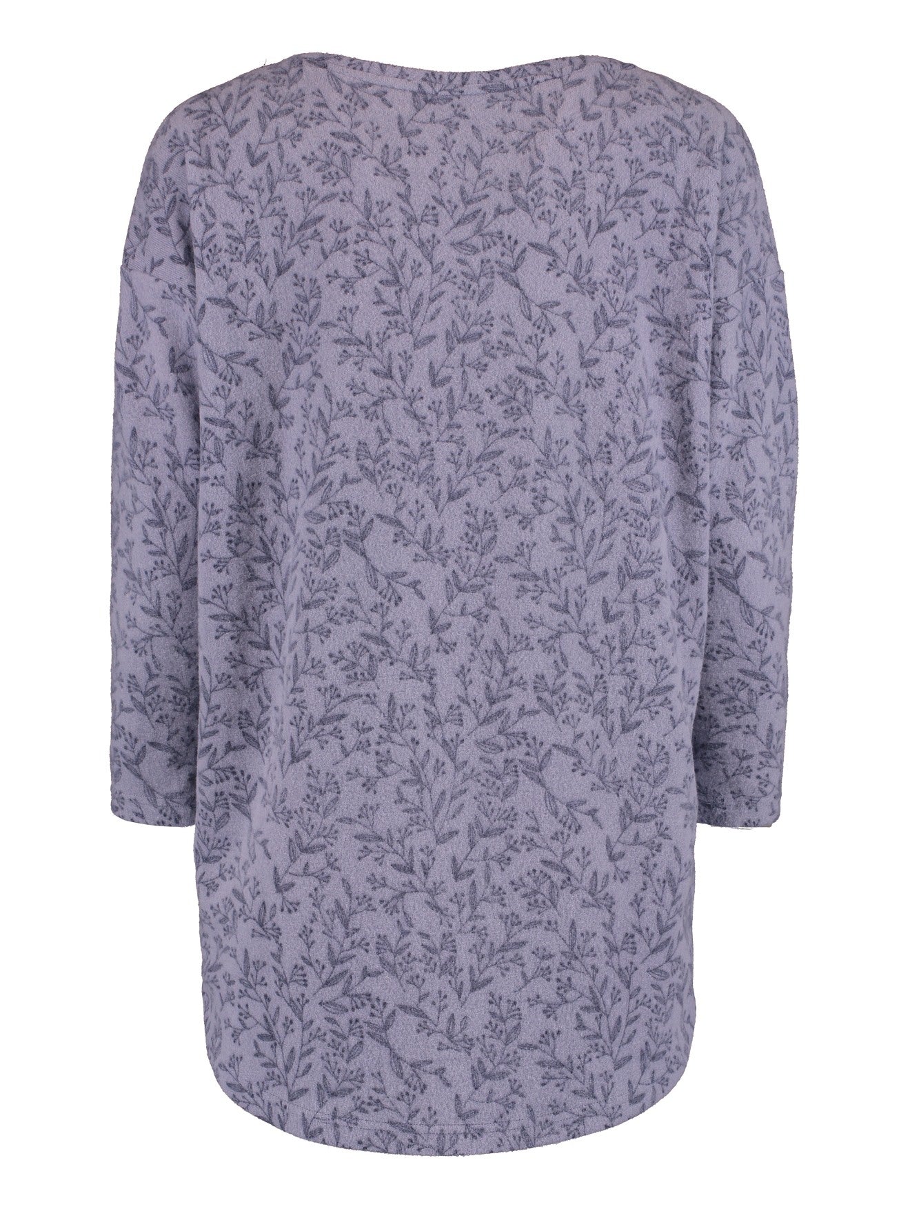 Mia Flower Print Stone Blue Top