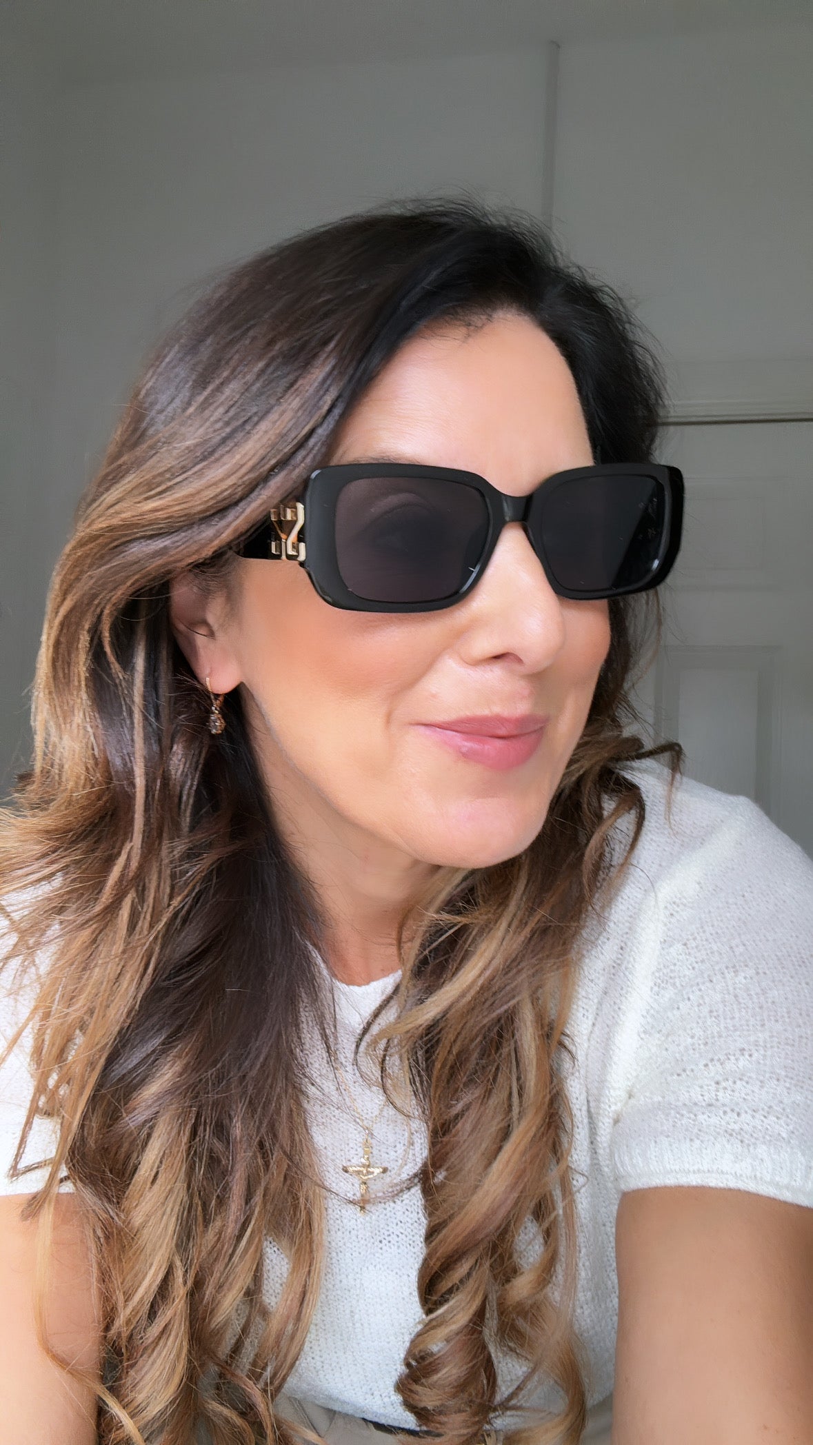 Freya Black Monogram Sunglasses