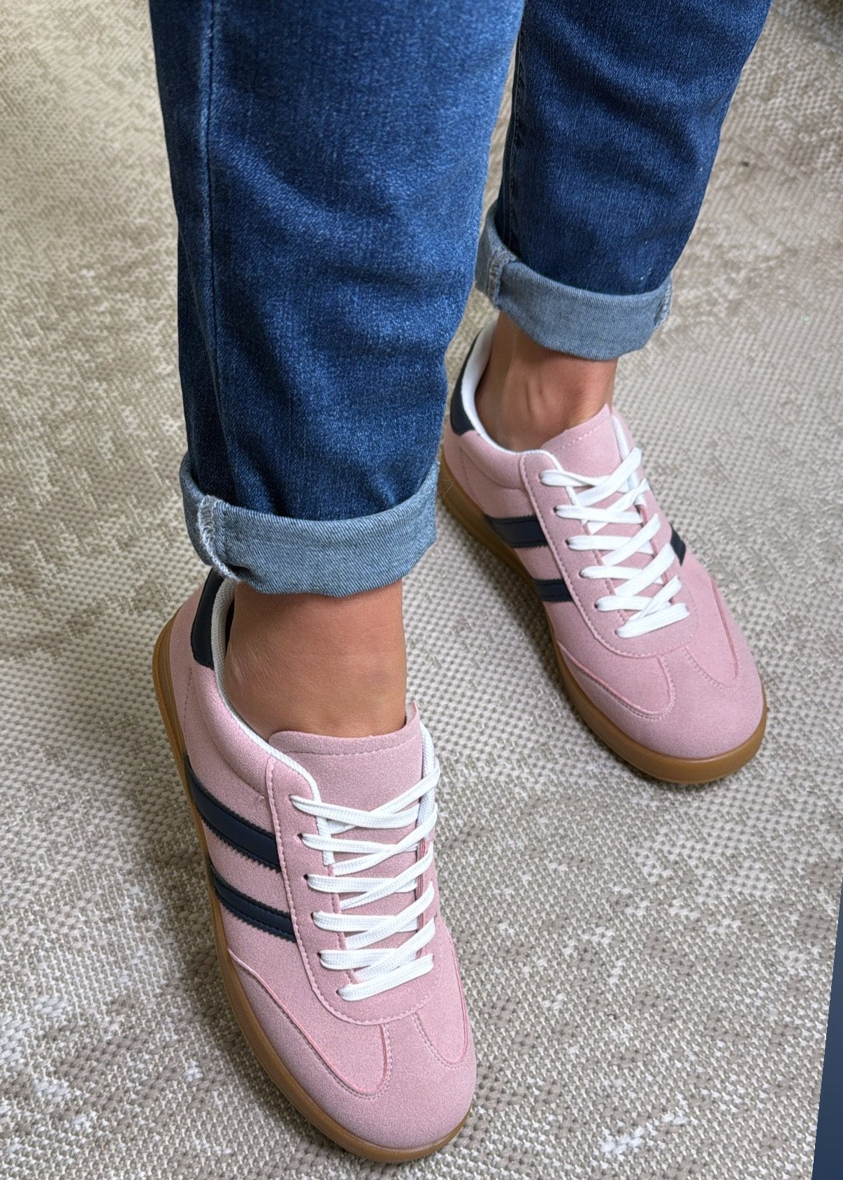 Paloma Blush Side Stripe Sneakers