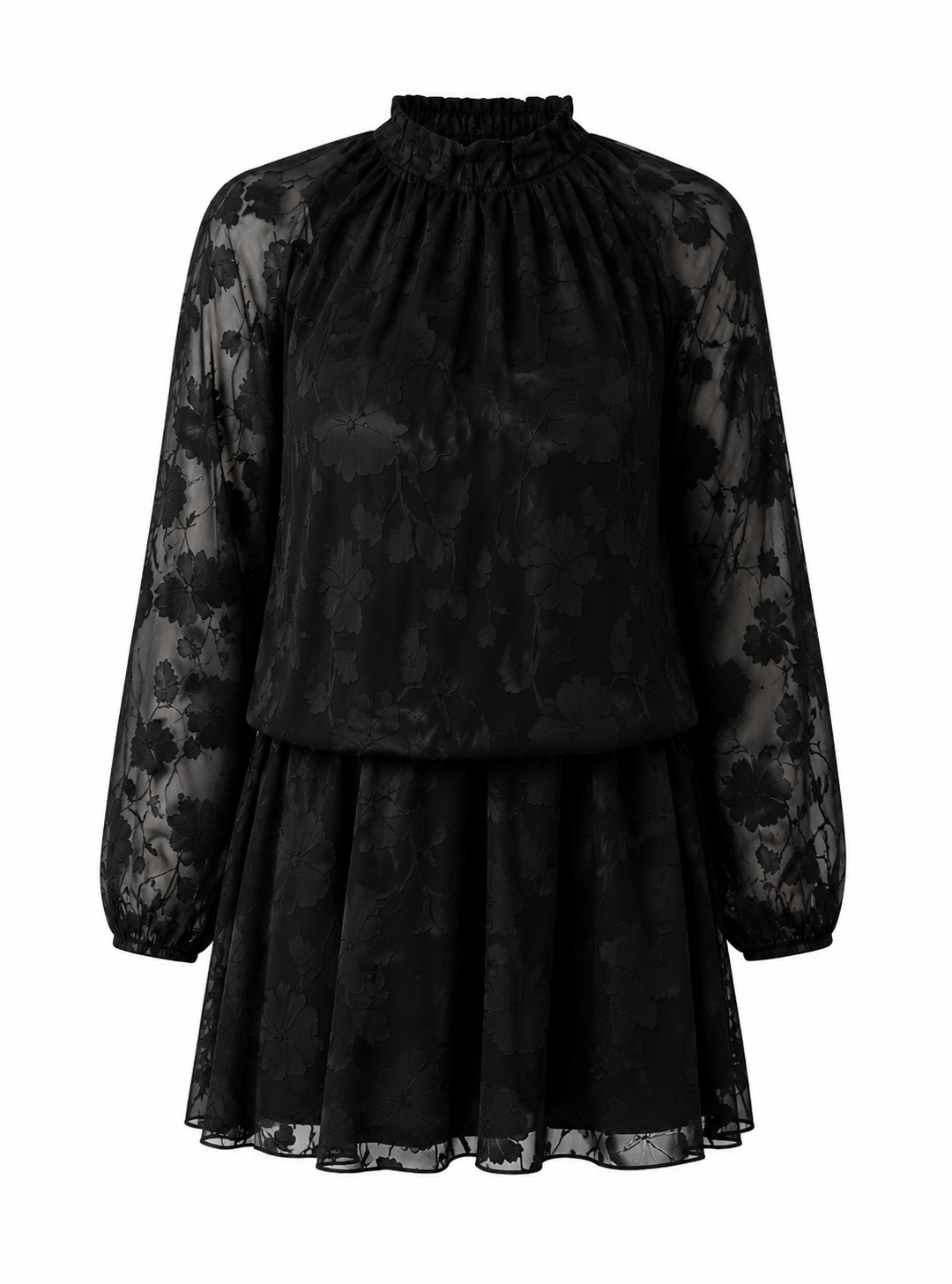 Gwen Black Applique Dress