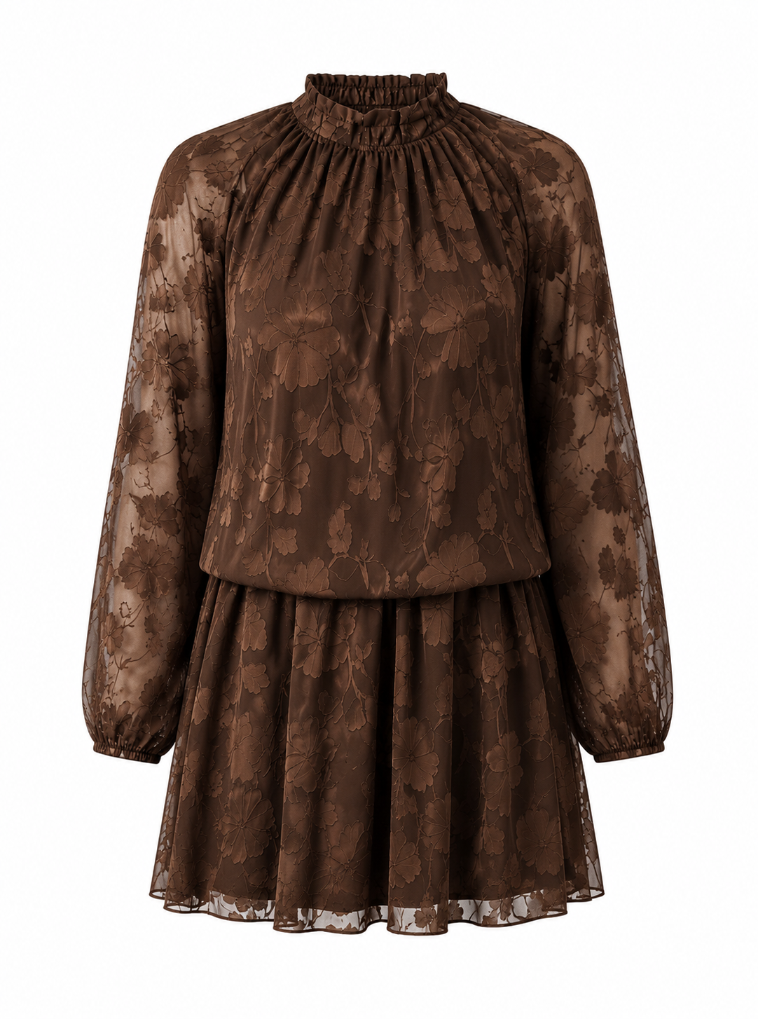 Gwen Brown Applique Dress